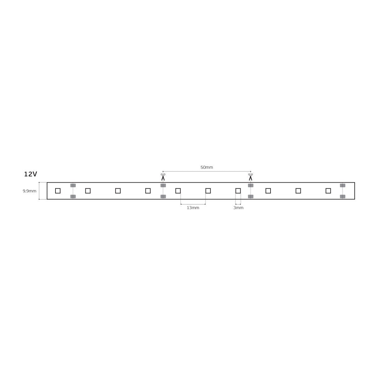 12V LED traka, CRI80, IP55, 6000K (5 m)