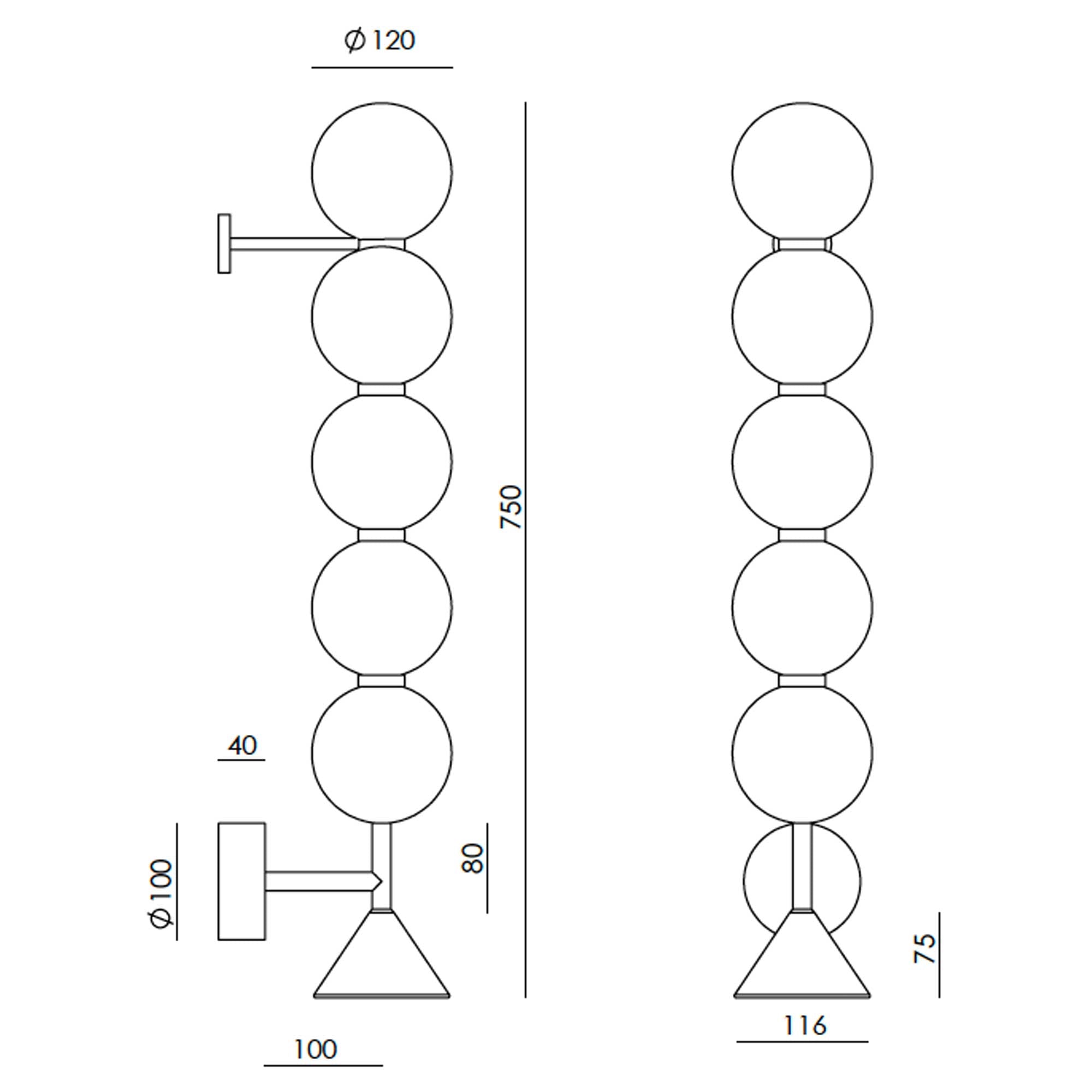 Aromas Soko LED nástěnné svítidlo