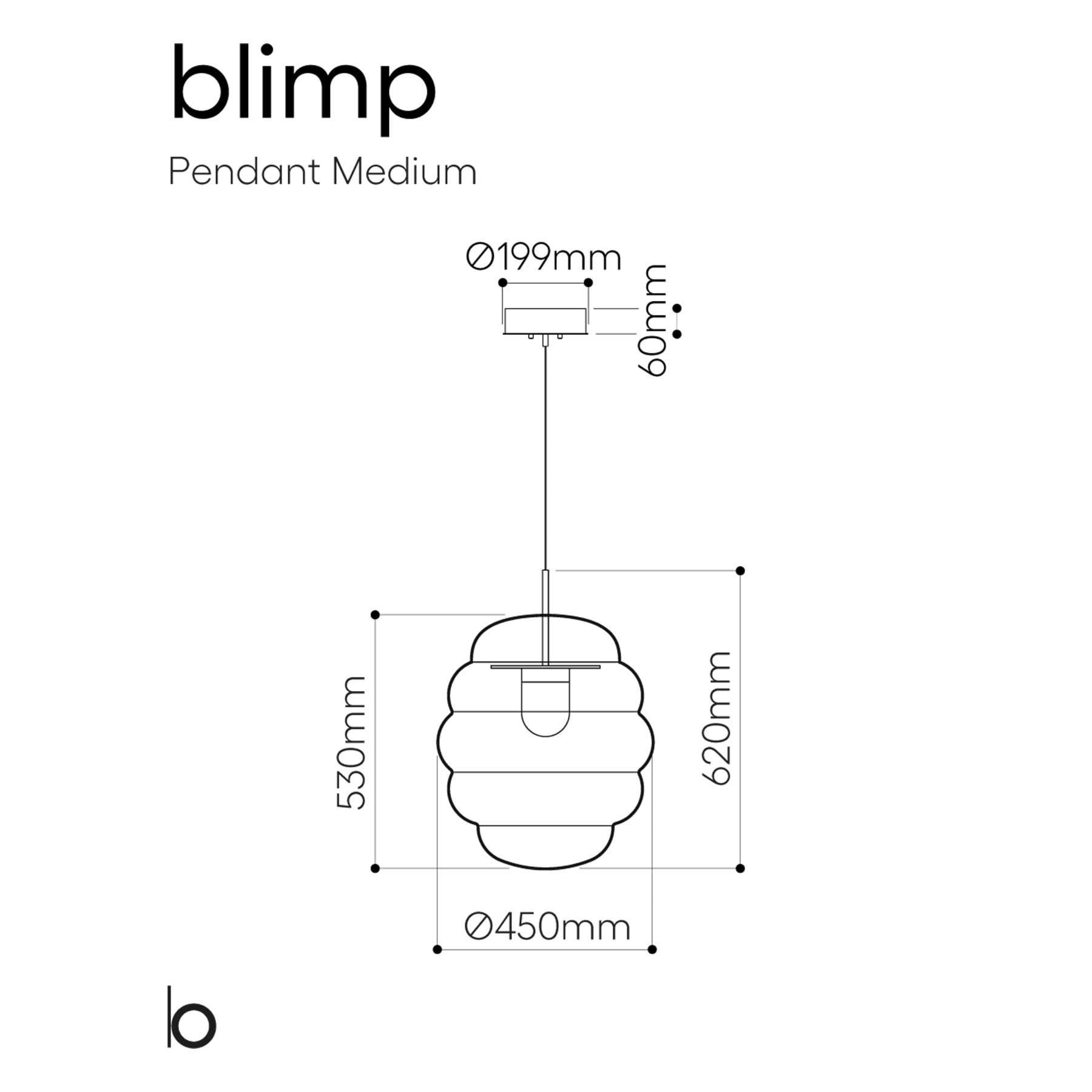 Bomma Blimp LED skleněné závěsné svítidlo