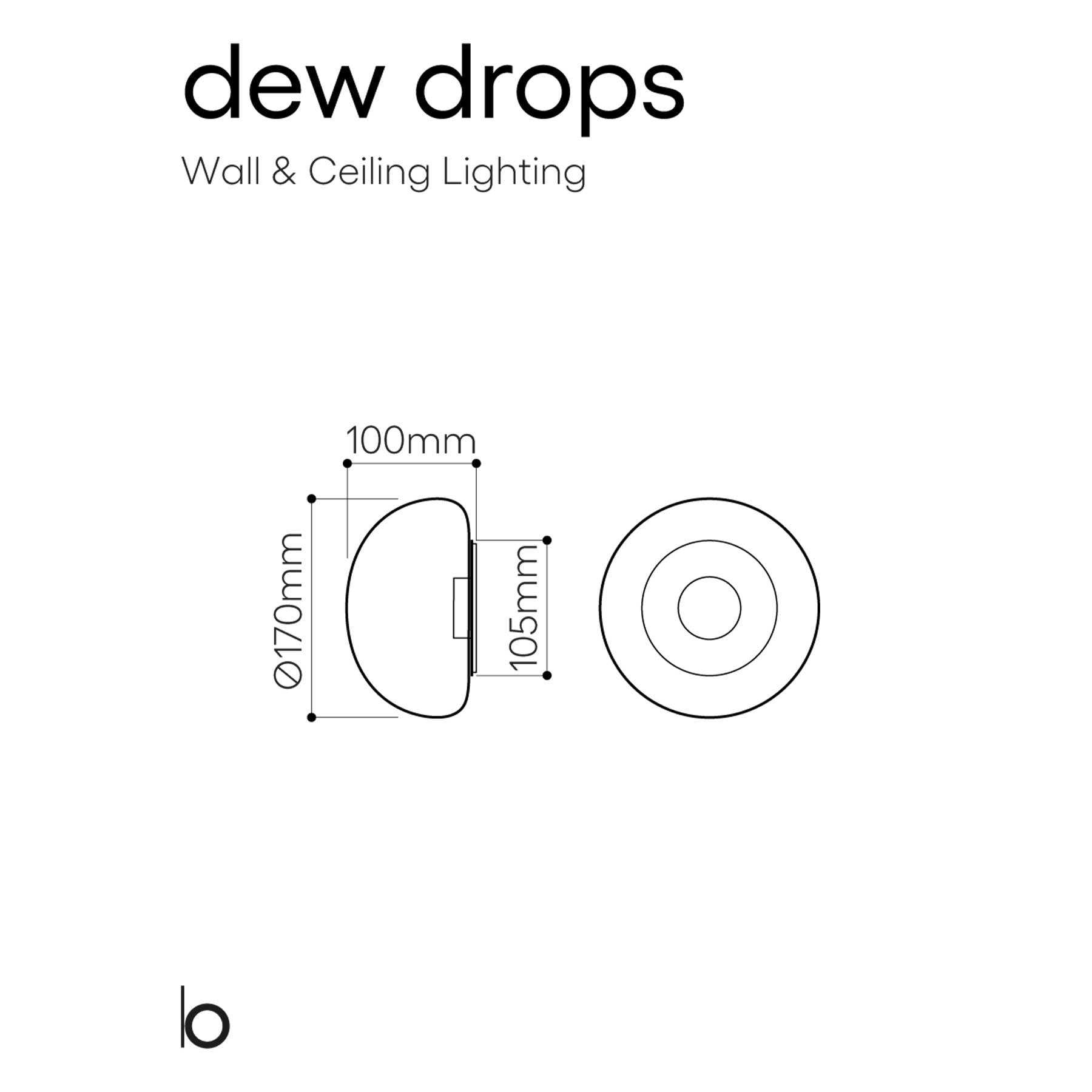 Bomma Dew Drops LED skleněné přisazené svítidlo