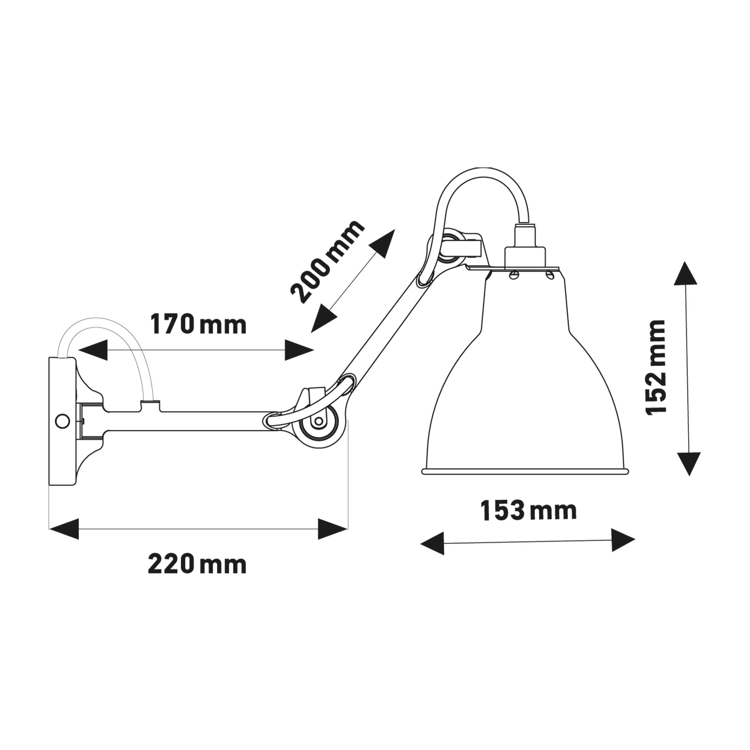 DCW éditions Lampe Gras N°204 E27 zidna svjetiljka za noćni ormarić