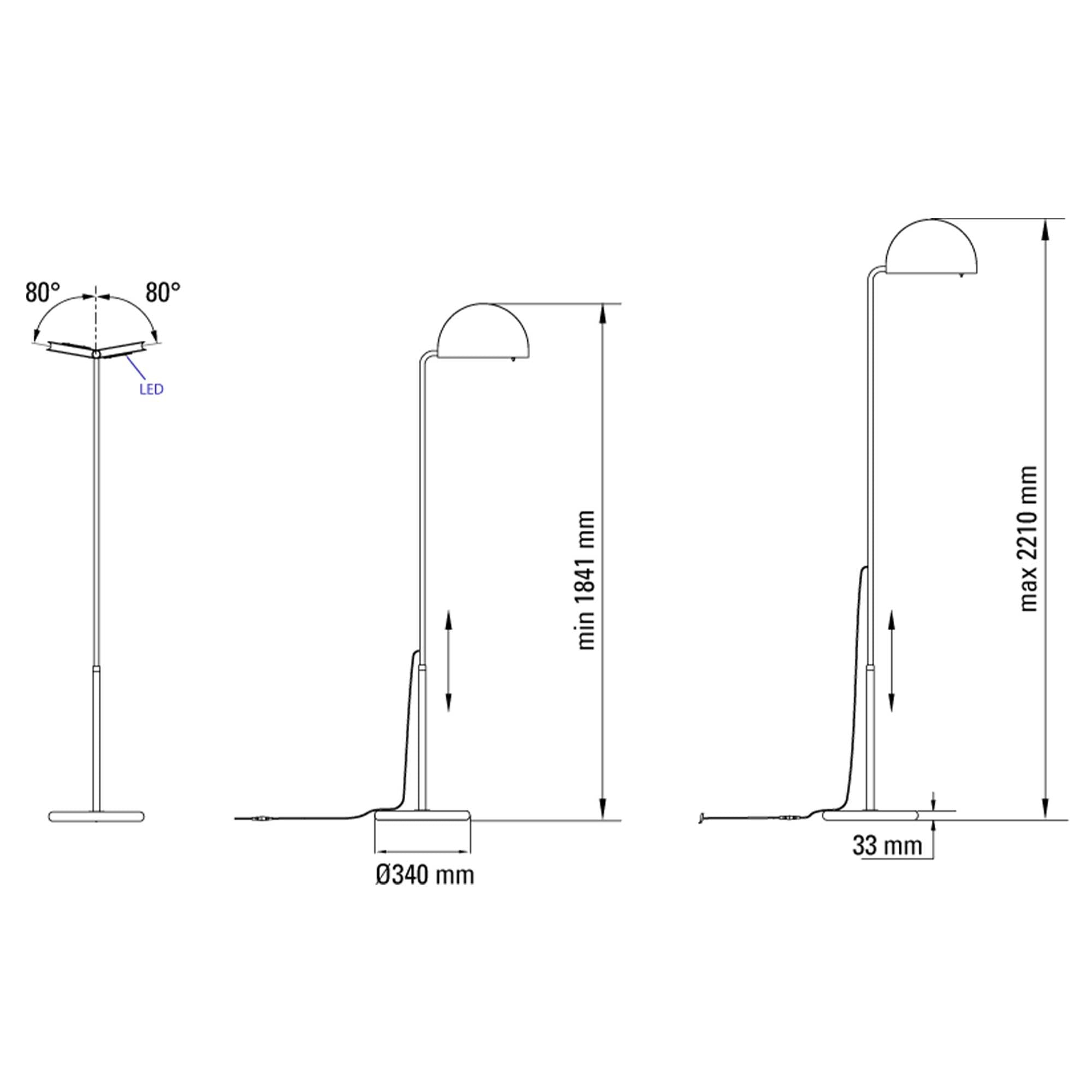 DCW éditions Mezzaluna LED podna lampa