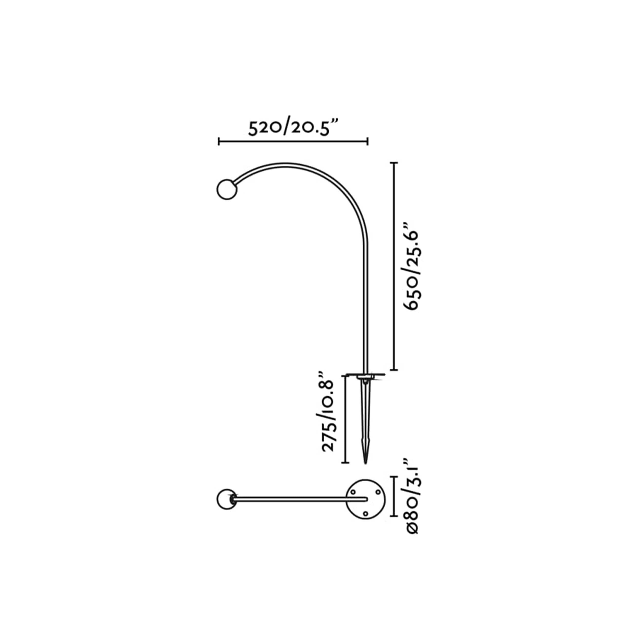 Faro Cuca vanjski LED svjetiljka u obliku luka, stup, IP65, 24V