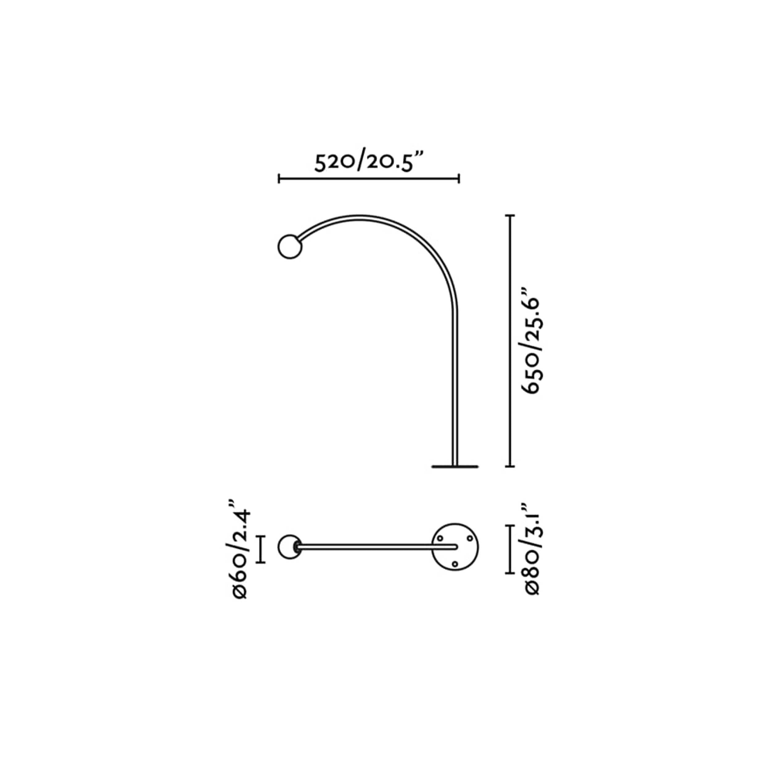 Faro Cuca vanjski LED svjetiljka u obliku luka, stup, IP65, 24V
