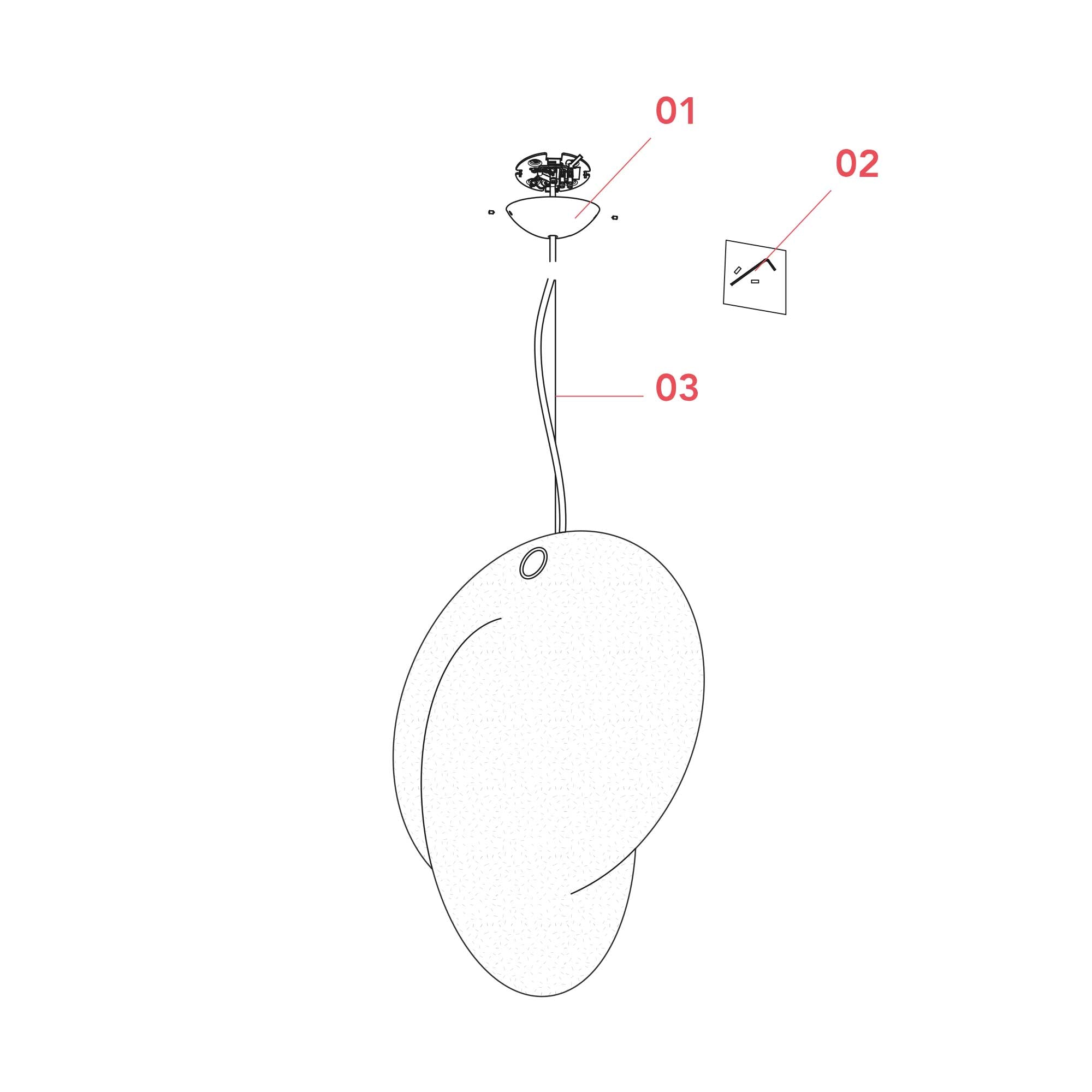 Flos Overlap E27 závěsné svítidlo z pryskyřice