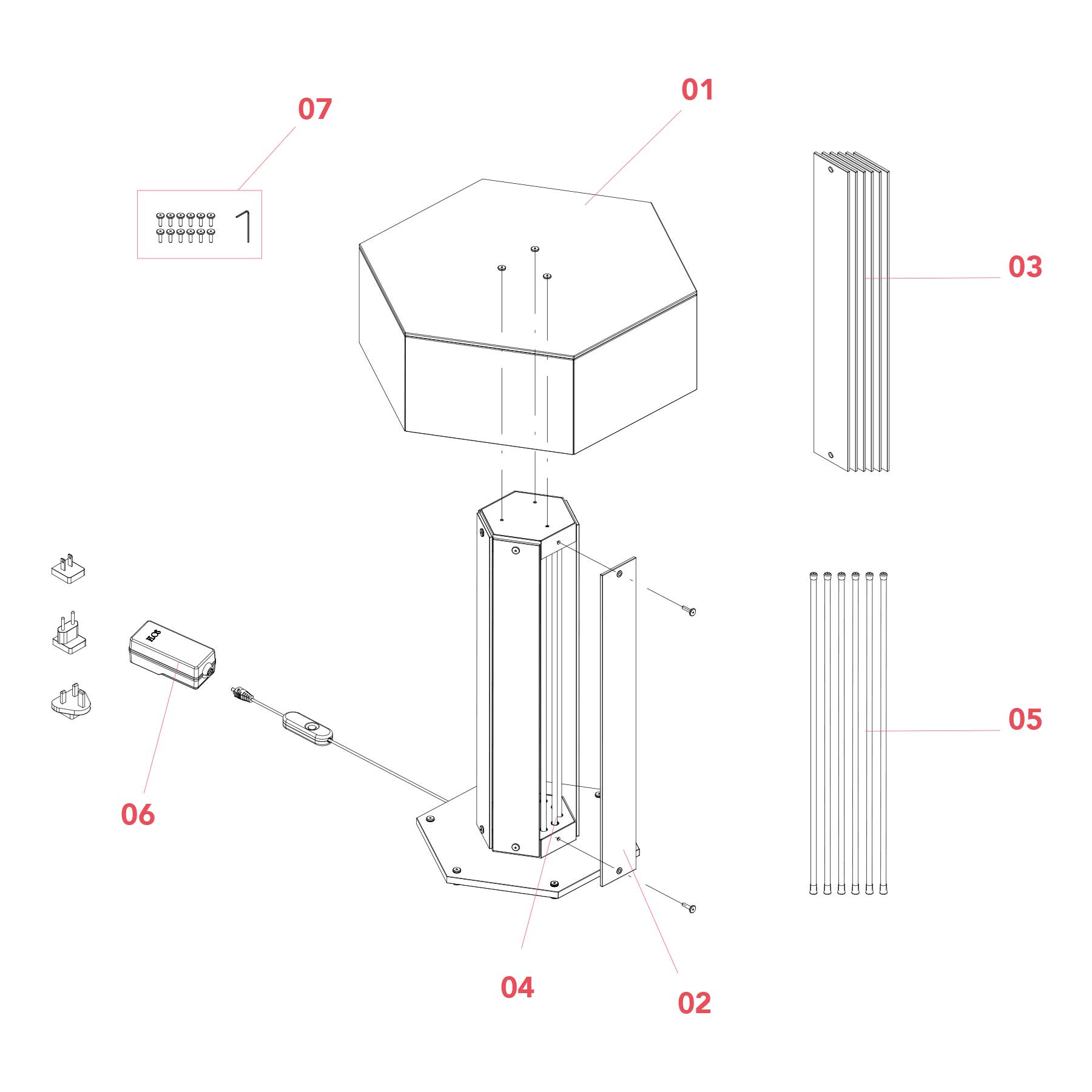 Flos SuperWire T LED stolní skleněné svítidlo
