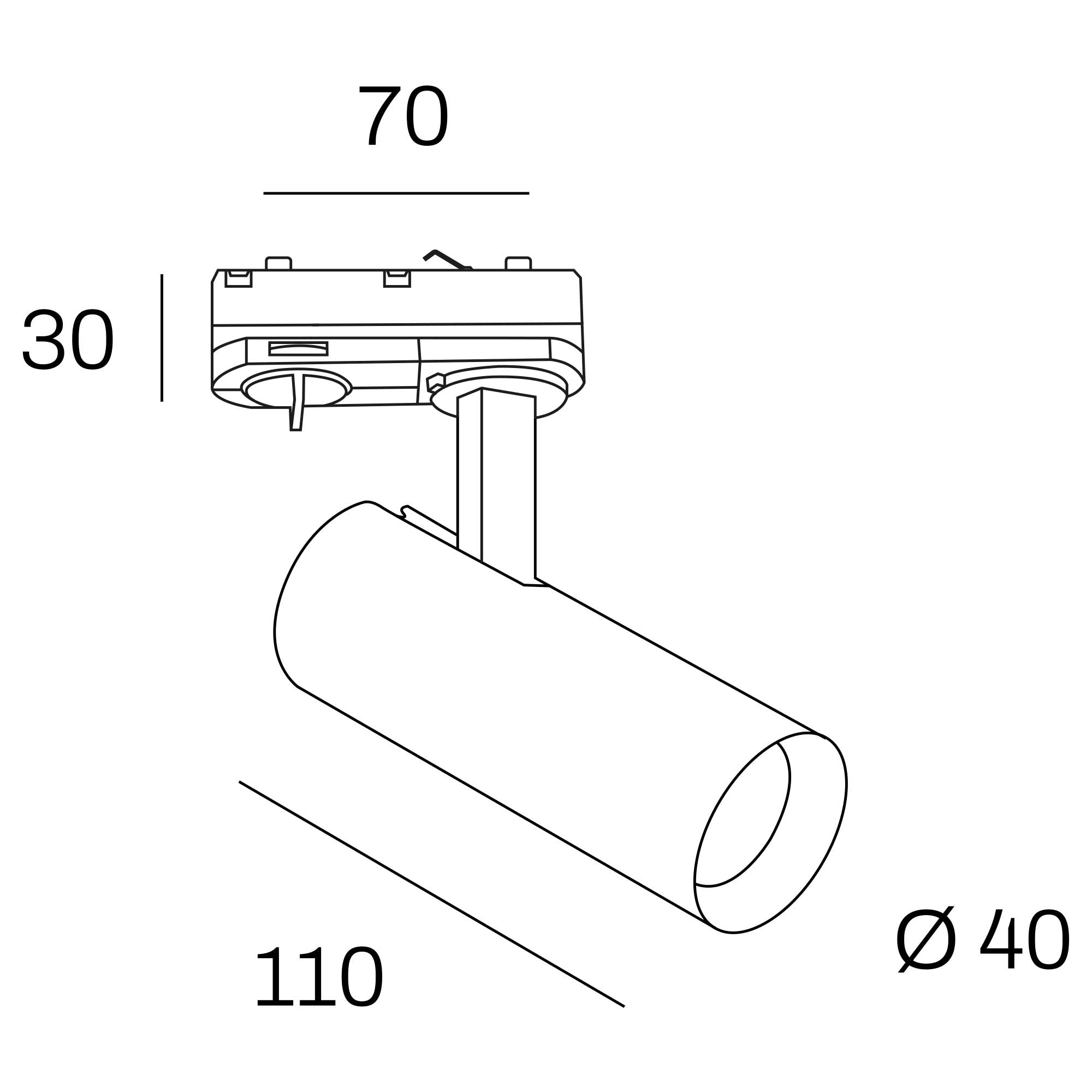 Internova Elegante LED svítidlo pro 3F lištu černá