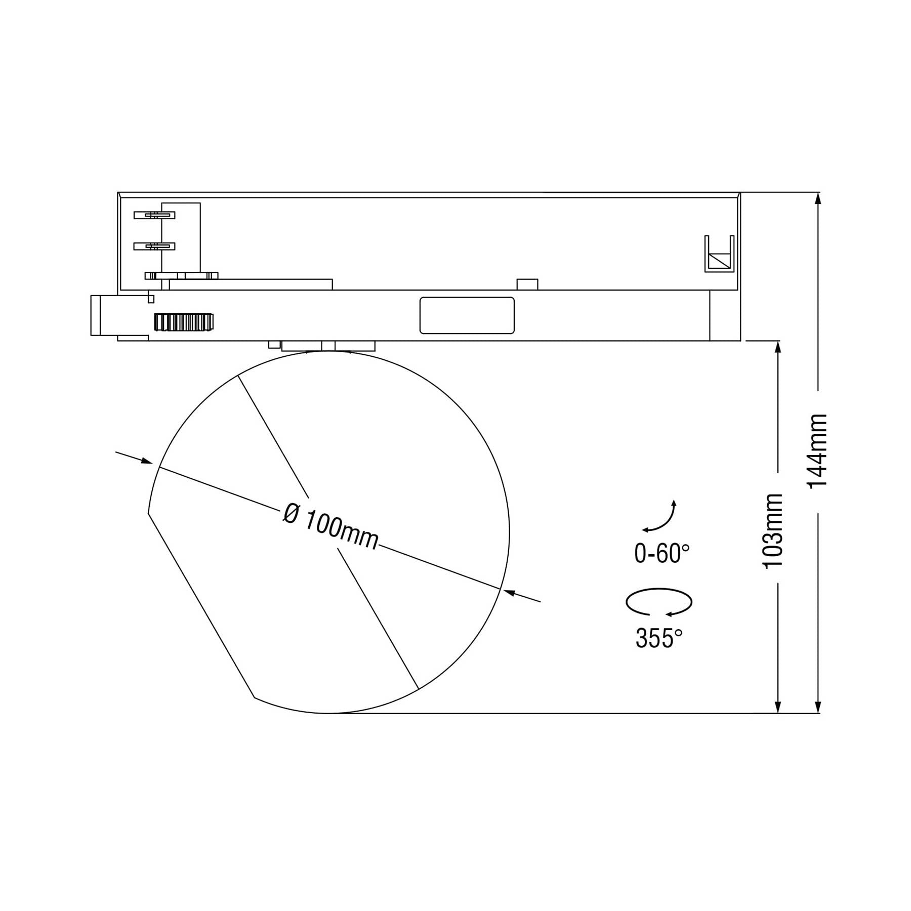 KARIZMA luce Dea Eros TR LED svítidlo pro 3F lištu černé