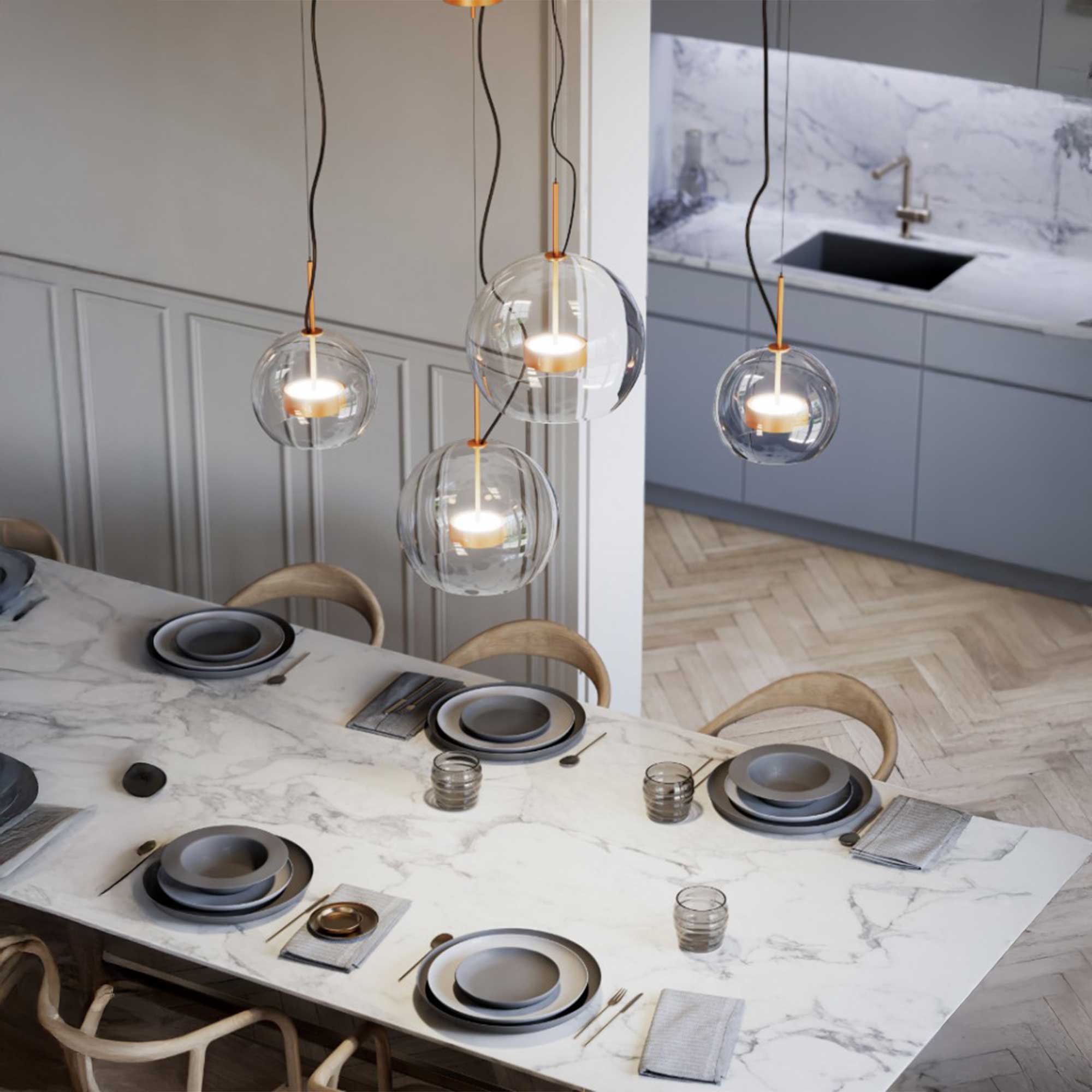 Lucis Omnia Glass LED závěsné svítidlo