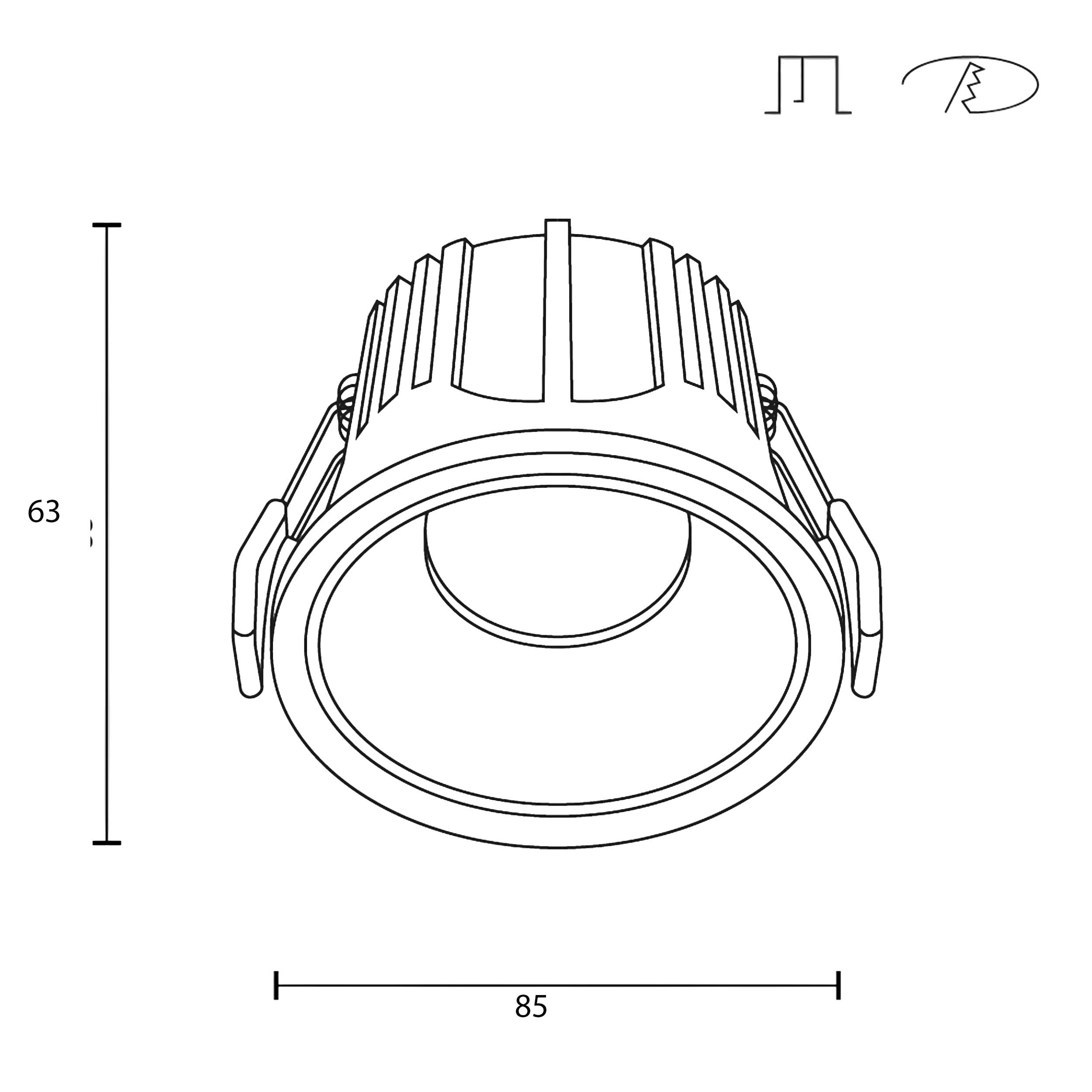Maytoni Alfa LED 36° ugradbeni kružni downlight, bijeli