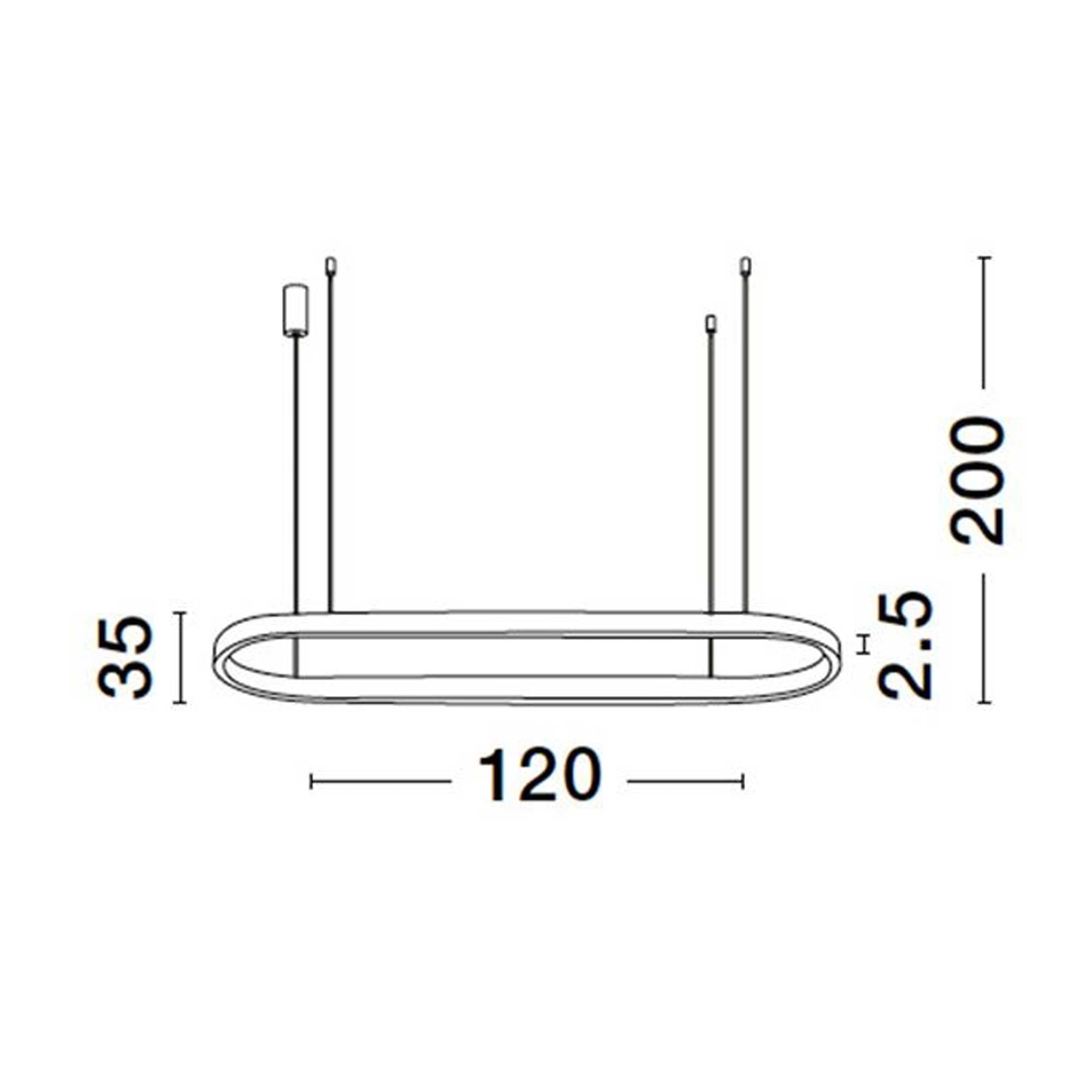 Nova Luce Cuppe LED závěsné elipsové svítidlo
