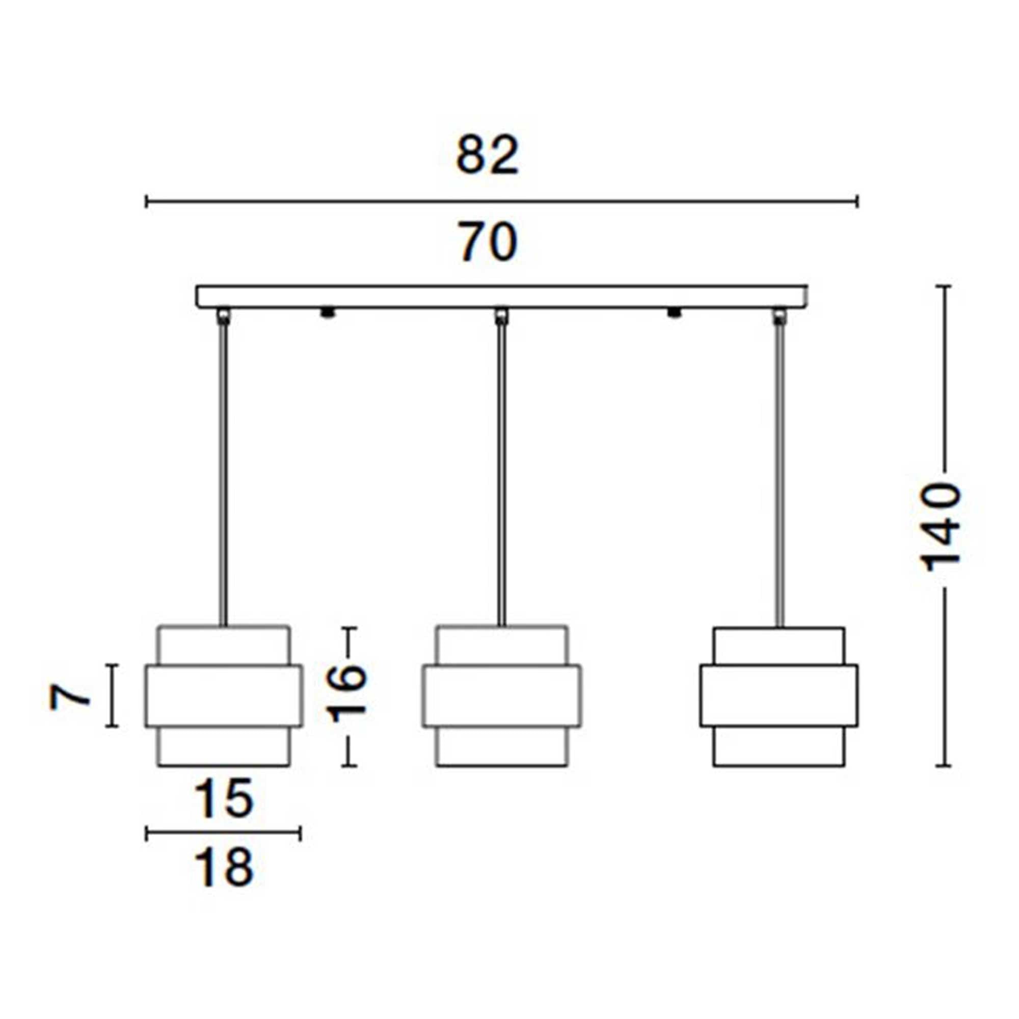 Nova Luce Sianna E27 staklena viseća lampa, izdužena