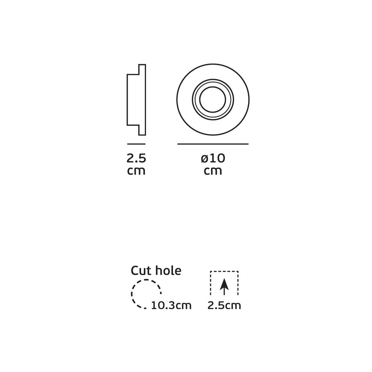 VK Light Downlight – okrugla ugradbena svjetiljka za montažu u strop, GU10