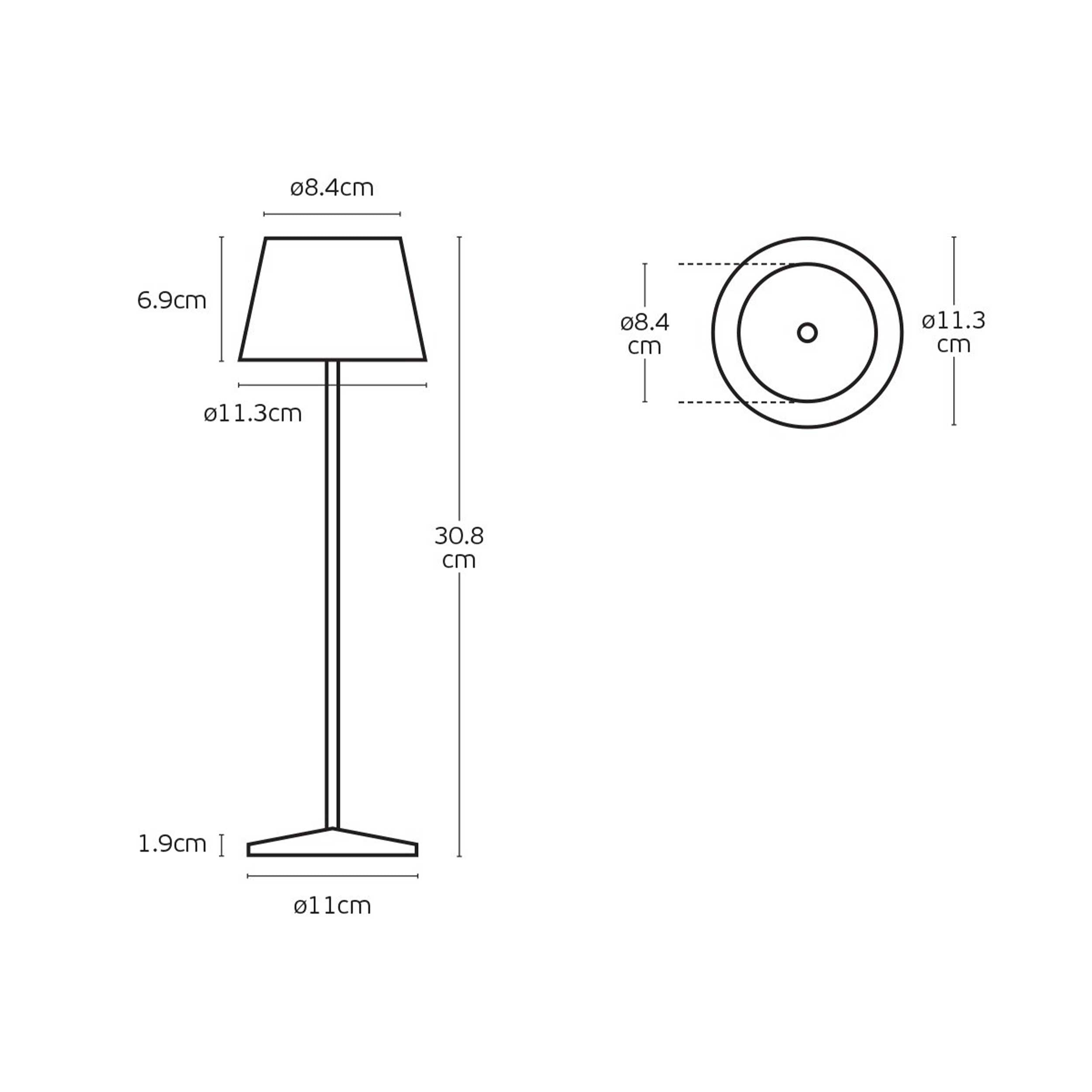 VK Light Opos LED prijenosna stolna lampa, IP65, okrugla