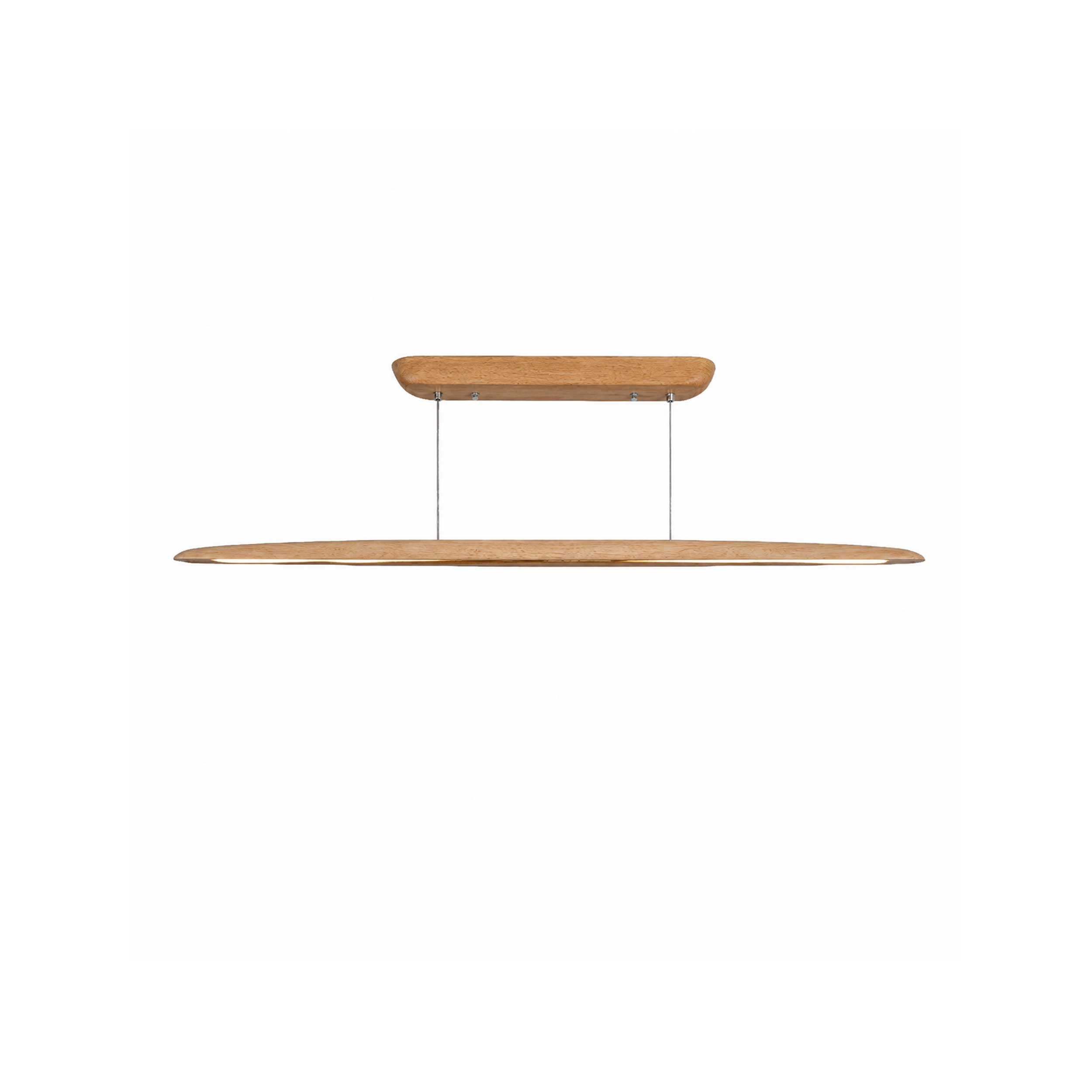 VK Light Woody LED, linearna viseća drvena svjetiljka, zaobljena