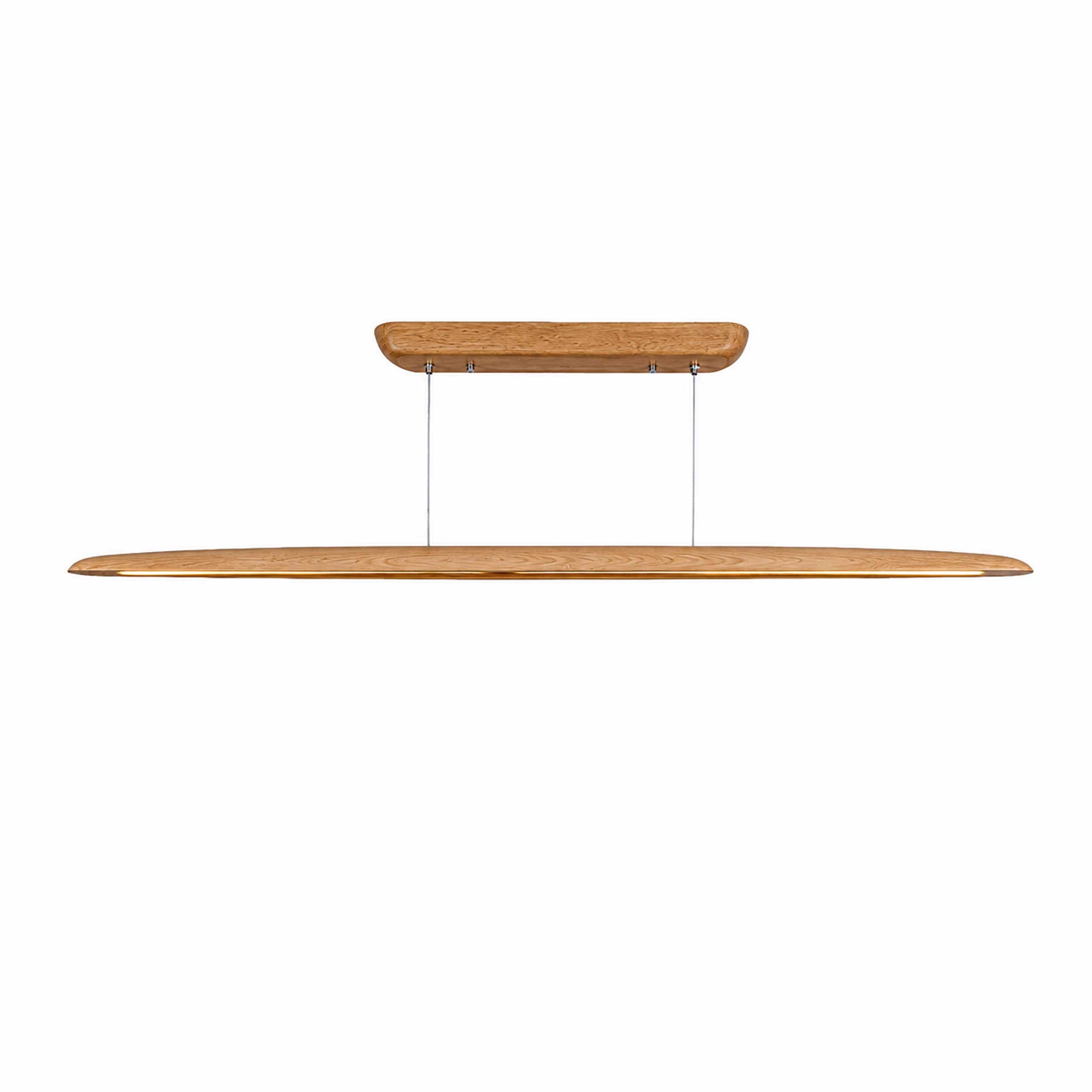 VK Light Woody LED, linearna viseća drvena svjetiljka, zaobljena