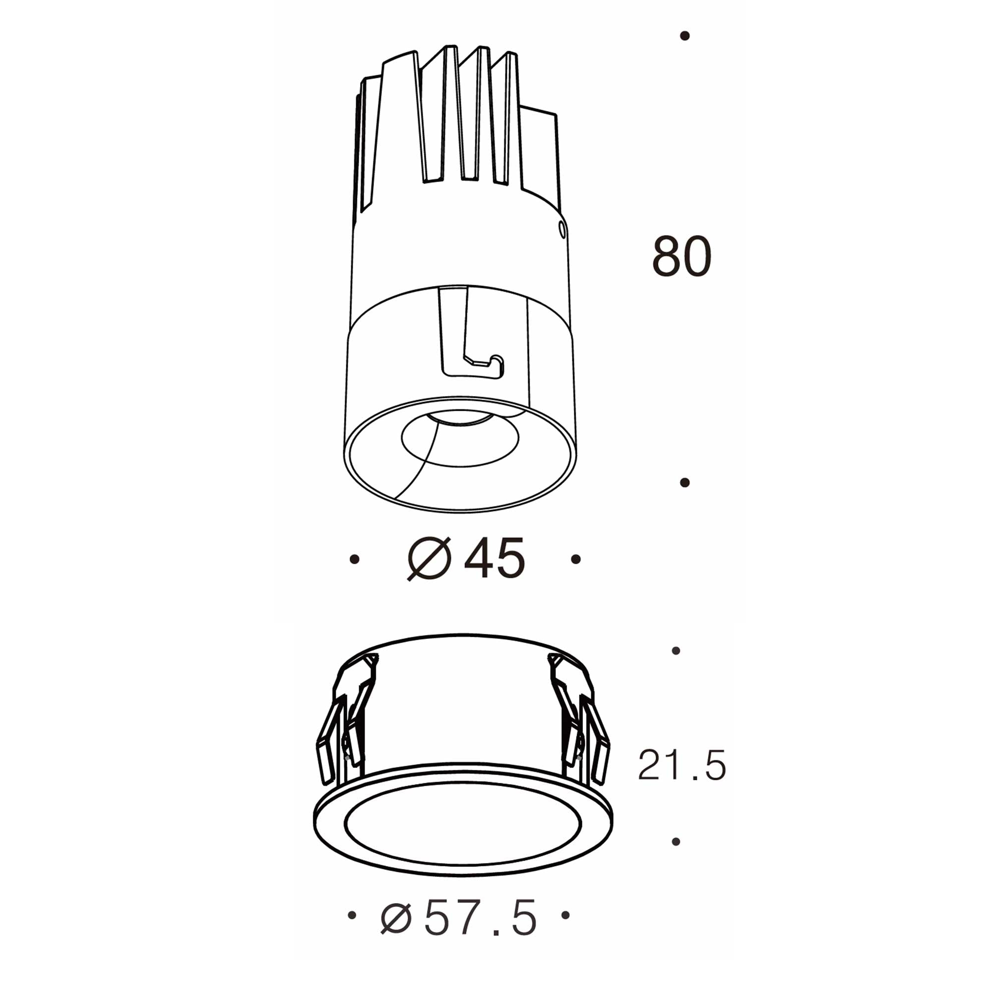 Vortex S LED zápustné svítidlo Ra>90