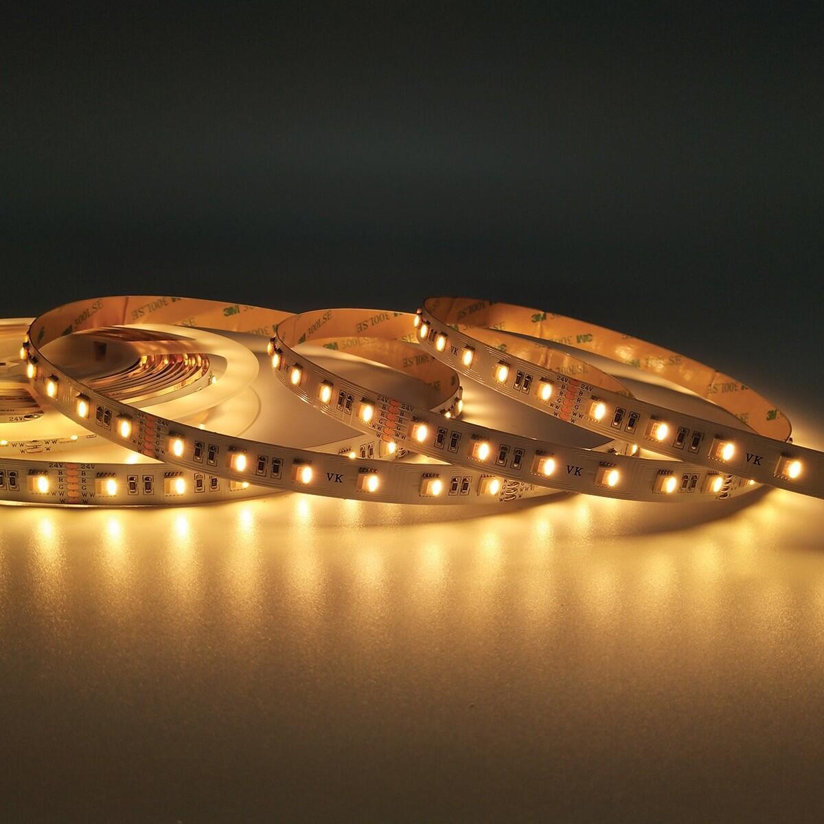 RGB+CCT LED traka 24V 18W/m CRI90 IP20 2400K–6000K (5m)