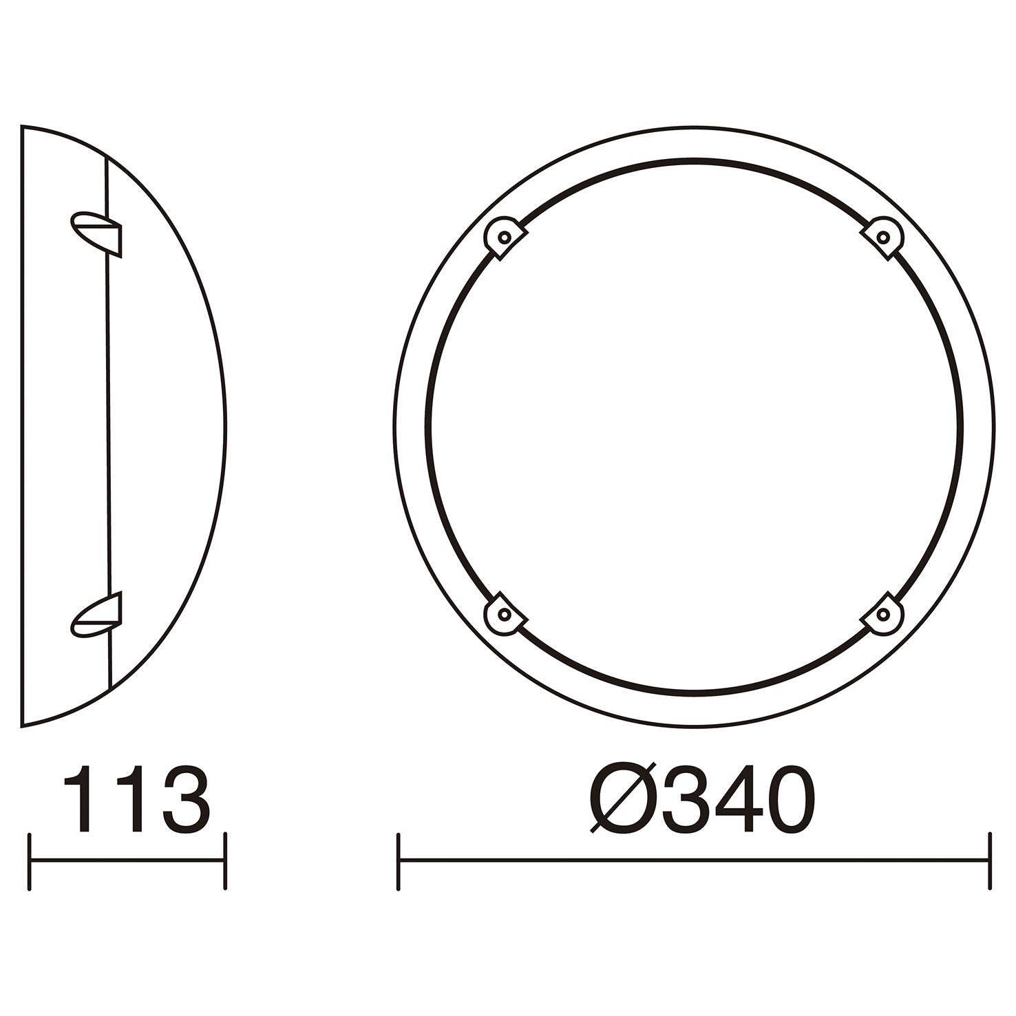Cristher Alba E27 přisazené svítidlo černé