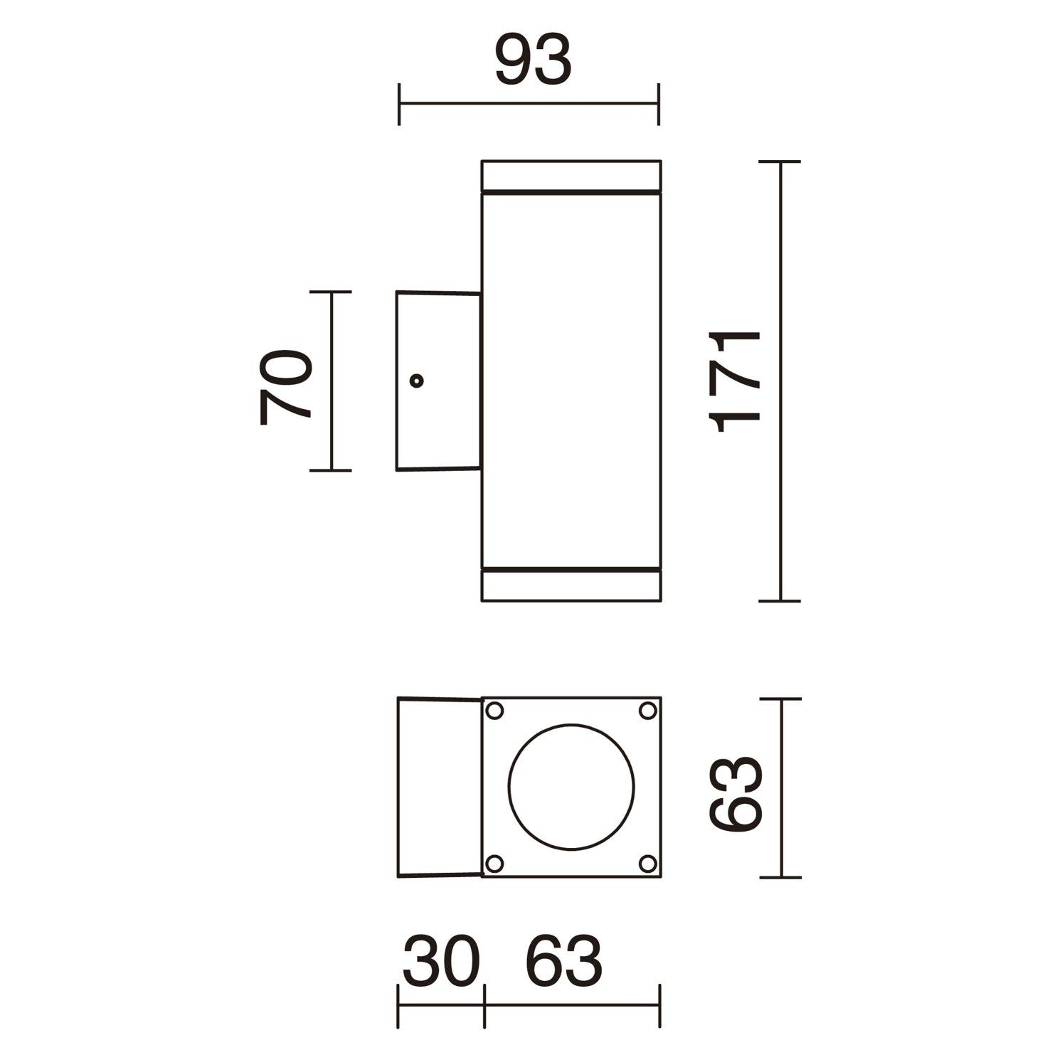 Dopo Cub up/down GU10 přisazené svítidlo šedé