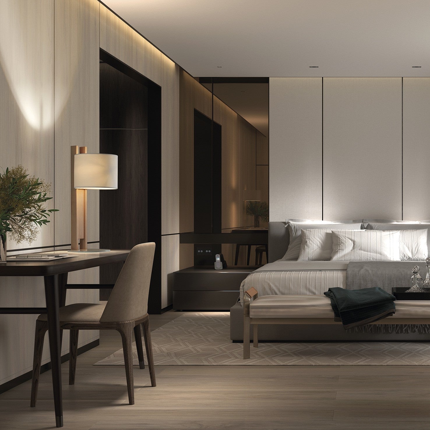 Exo Compact T E27 stolní svítidlo hnědé