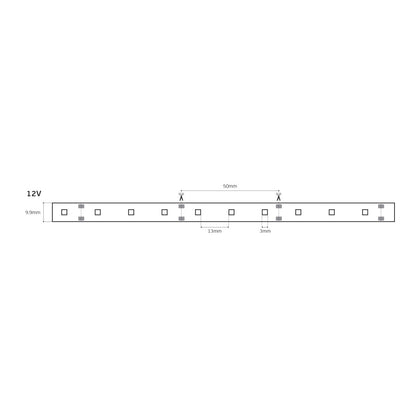 12V LED traka, CRI80, IP55, 3000K (5 m)