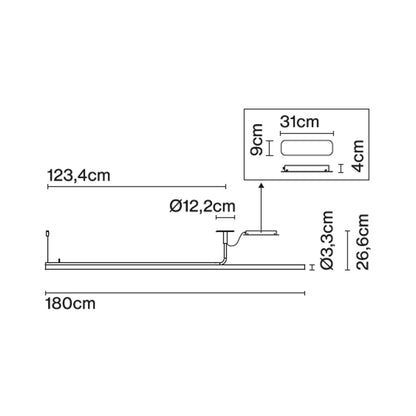 Marset Ambrosia Pro LED 120/180 linearna viseća svjetiljka