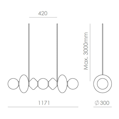 Aromas Mapi LED závěsné svítidlo lustr