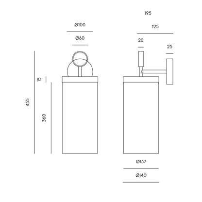Aromas Nooi T8 nástěnné svítidlo lněné