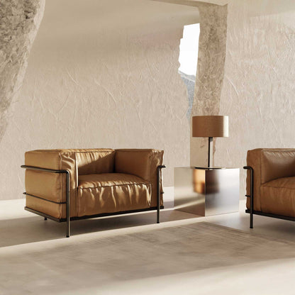 Aromas Rems E27 stolní kožené svítidlo