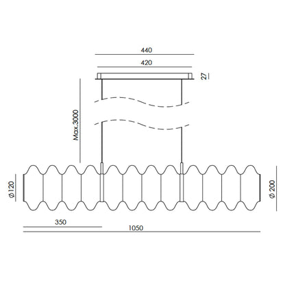 Aromas Vitree L LED závěsné svítidlo lustr