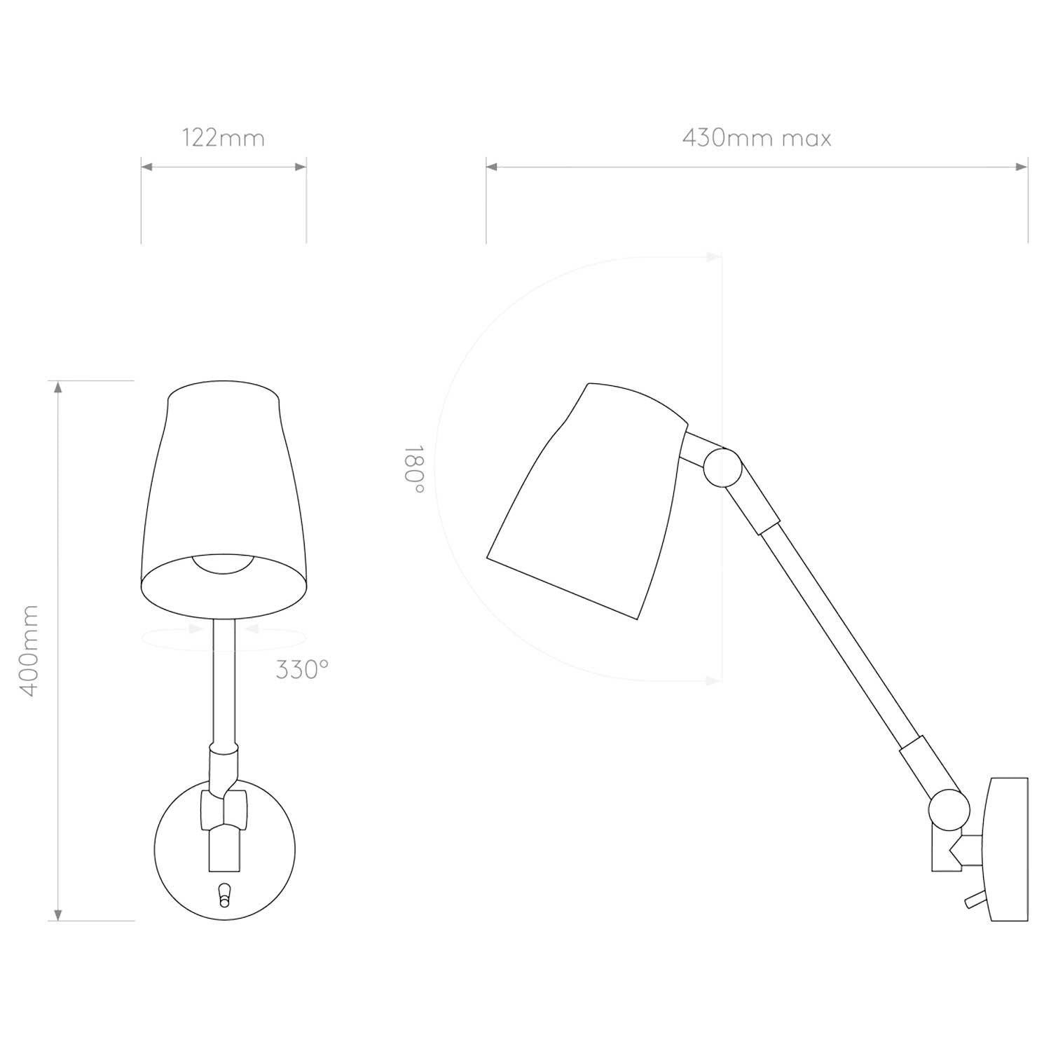 Astro Atelier Grande E27 plug-in nástěnné svítidlo