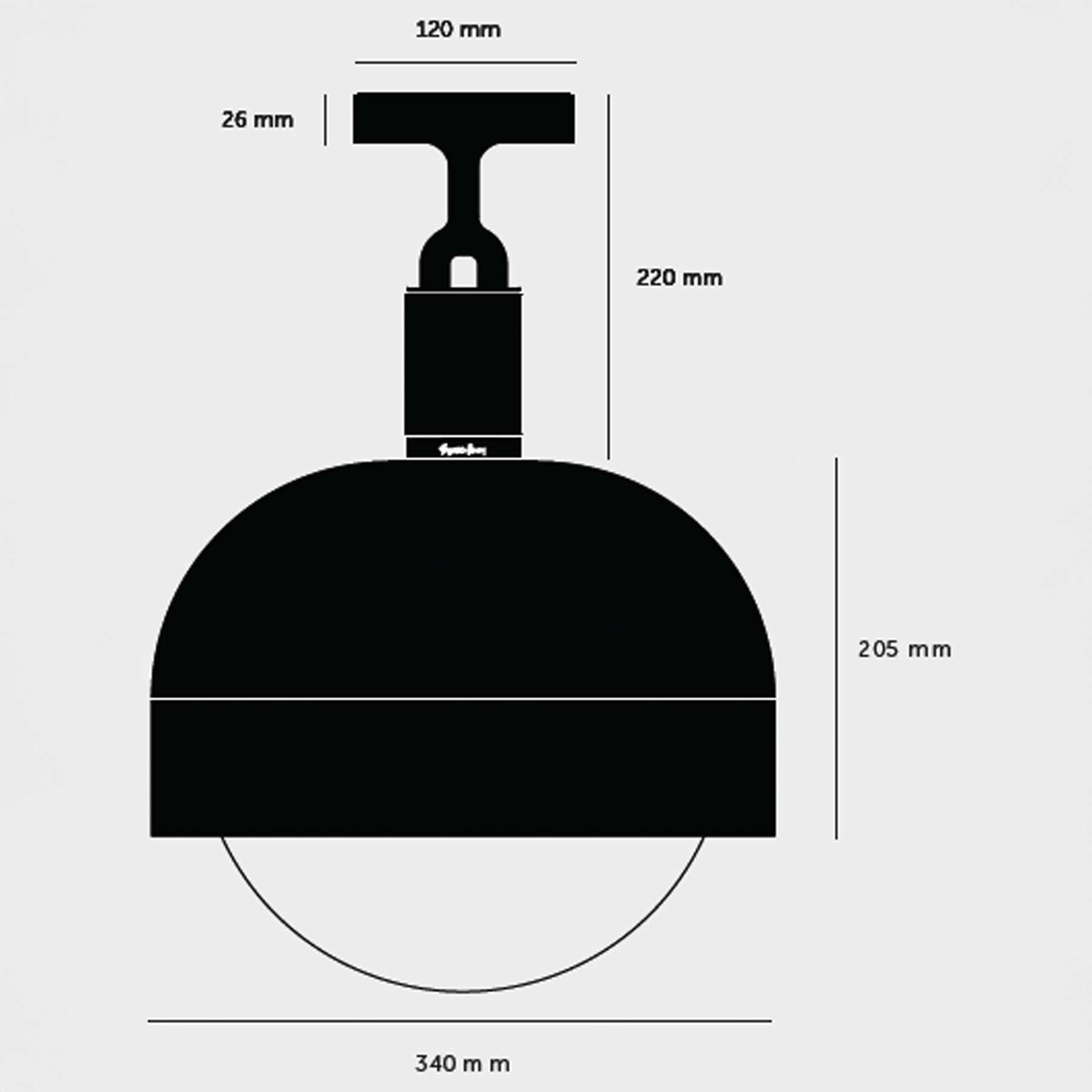 Buster & Punch Forked Globe Shade E27 stropní opálové svítidlo