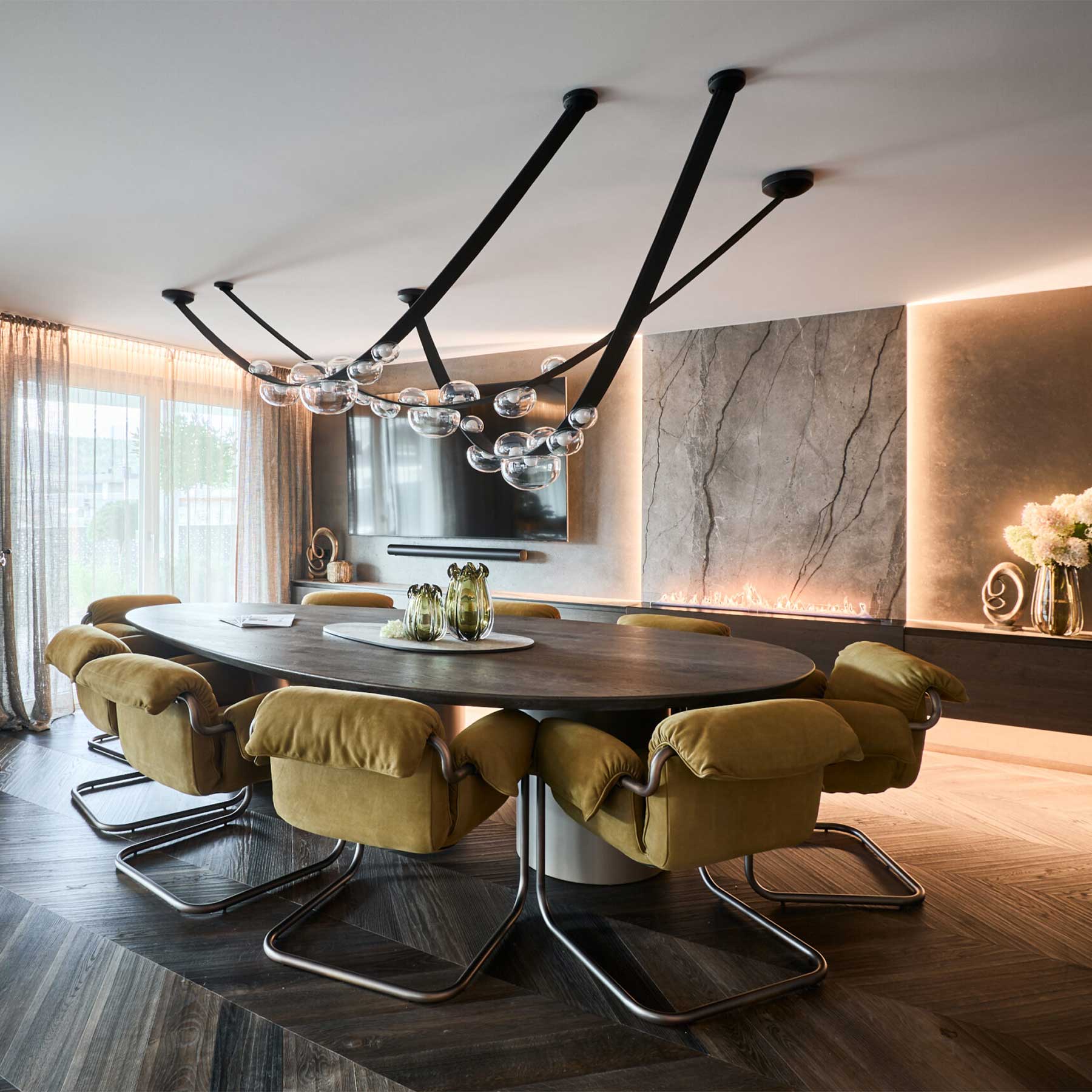 Bomma Dew Drops LED skleněné závěsné svítidlo