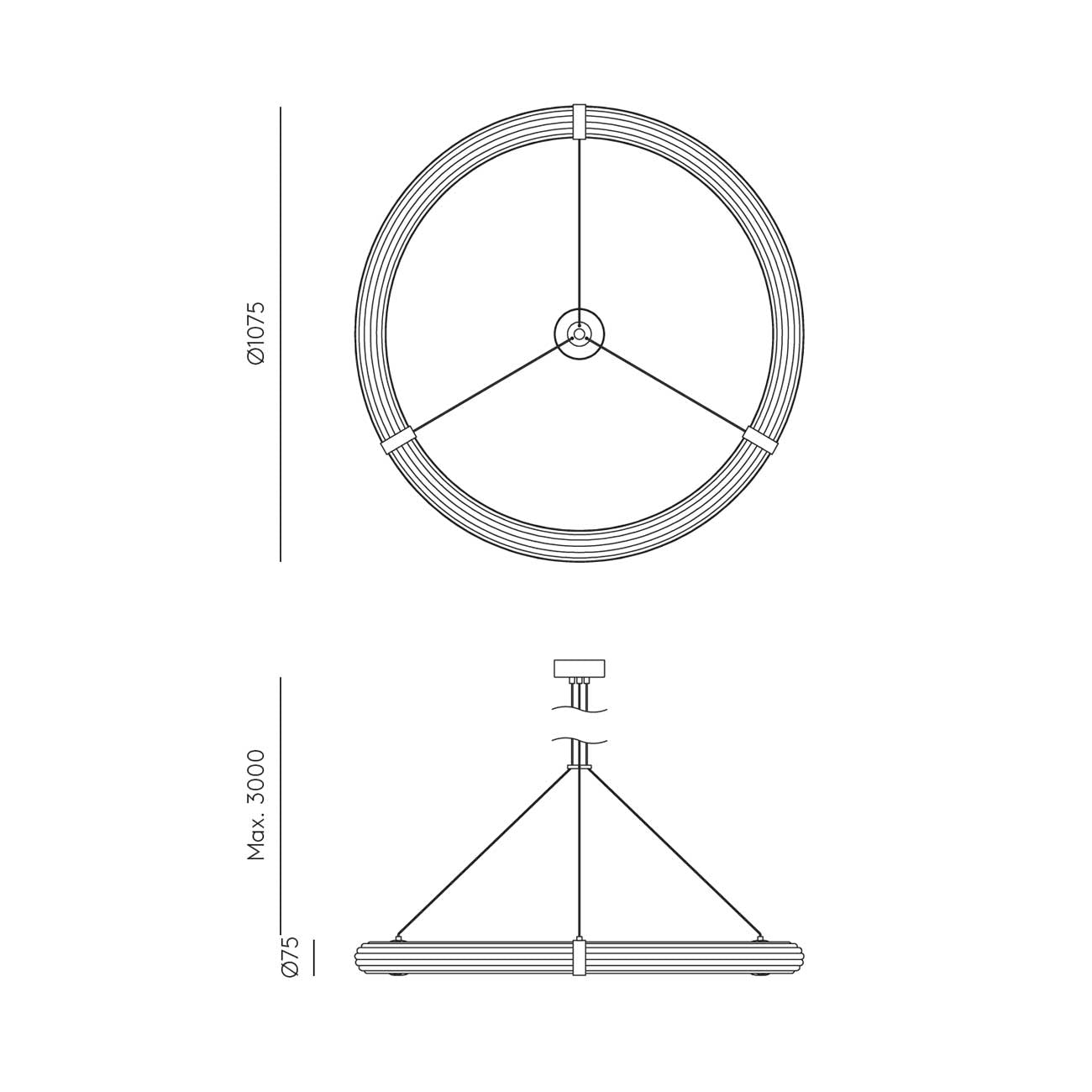 Aromas Elli LED závěsné kruhové svítidlo stmívatelné