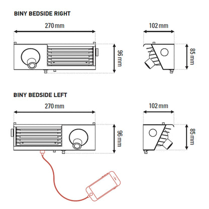 DCW éditions Biny LED zidna svjetiljka za noćni ormarić