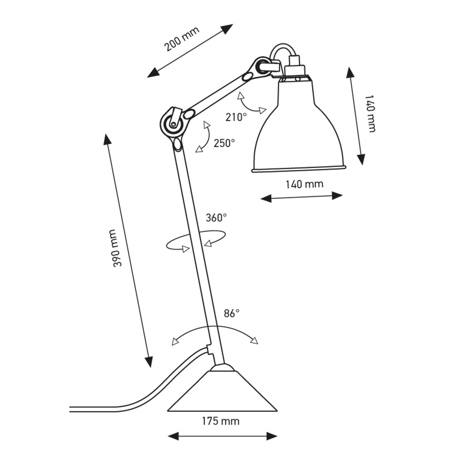 DCW éditions Lampe Gras br. 205 E14 stolna lampa