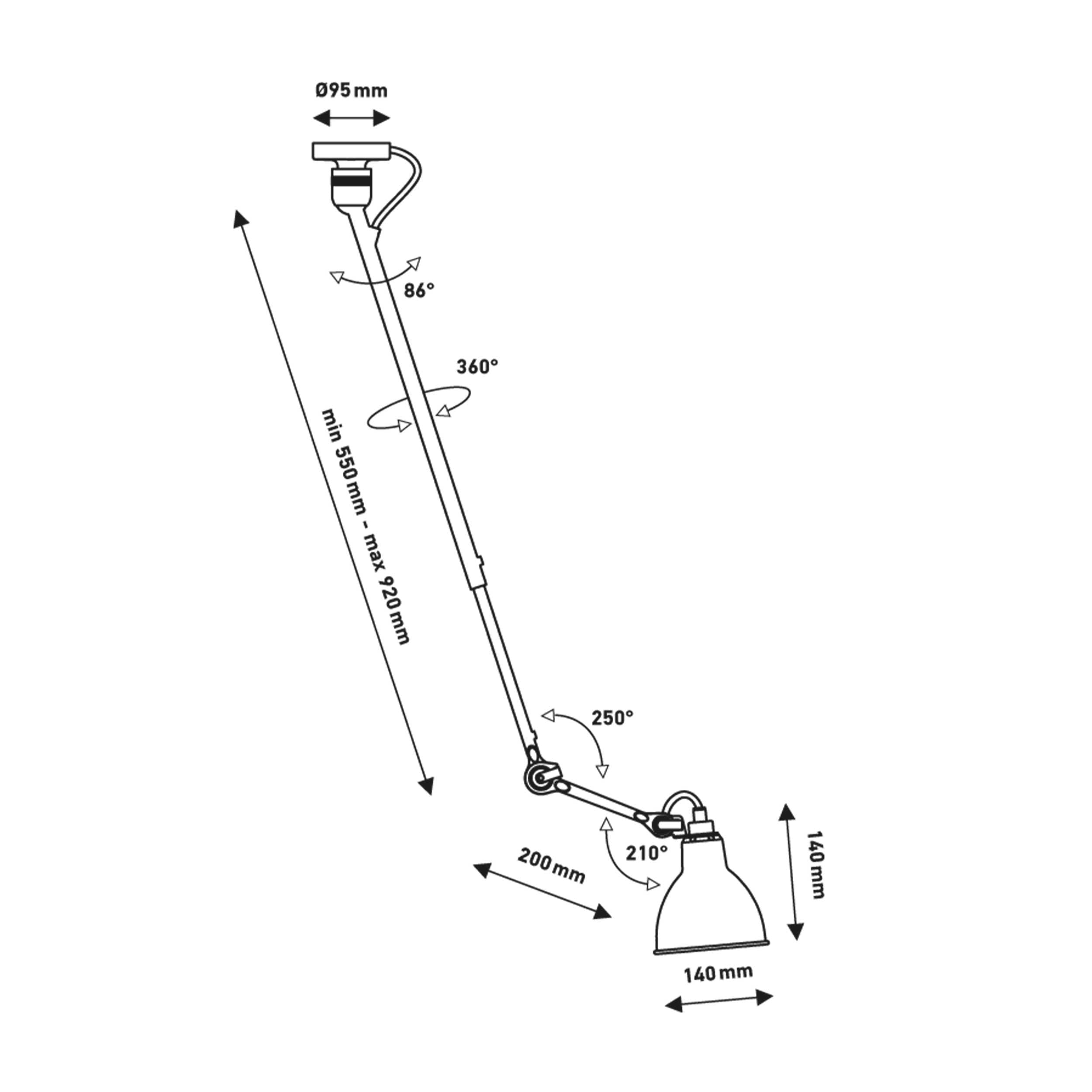 DCW éditions Lampe Gras N°302 E14 stropna svjetiljka
