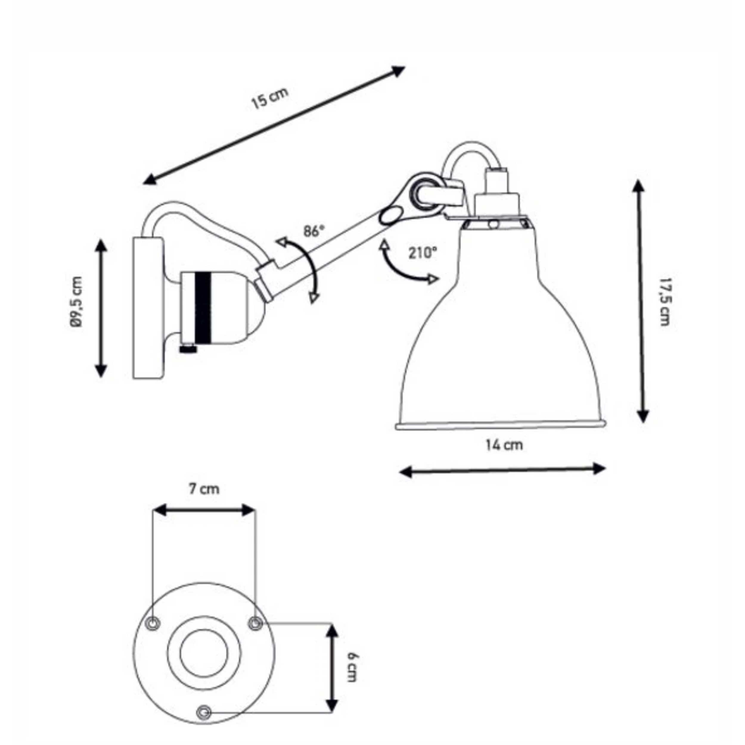 DCW éditions Lampe Gras N°304 E14 zidna svjetiljka za kupaonicu IP64