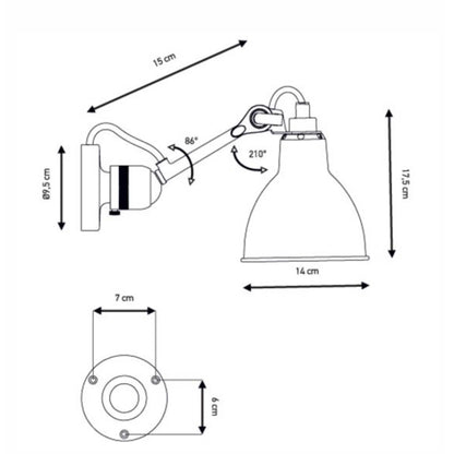 DCW éditions Lampe Gras N°304 E14 zidna svjetiljka za kupaonicu IP64