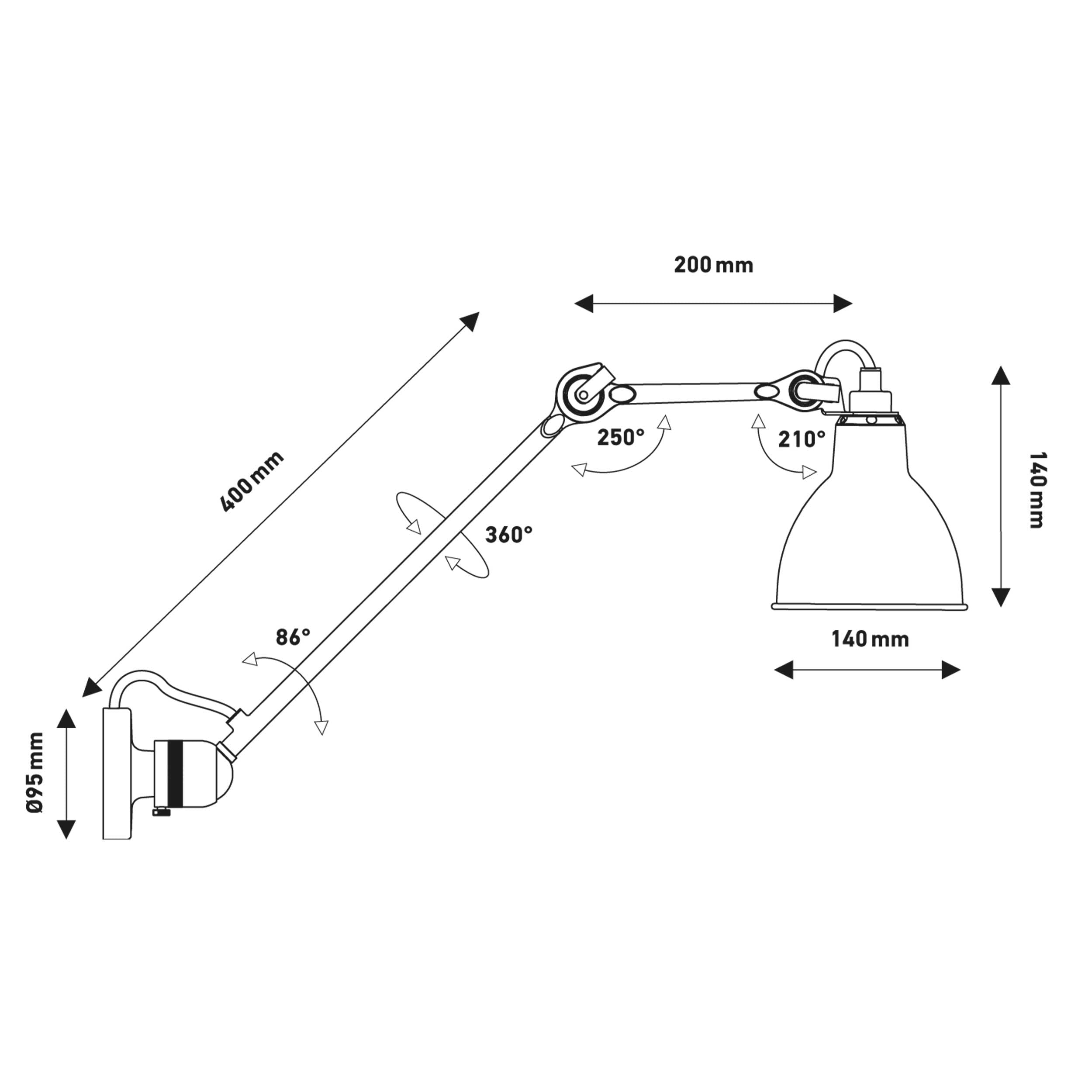 DCW éditions Lampe Gras N°304 L40 E14 zidna svjetiljka