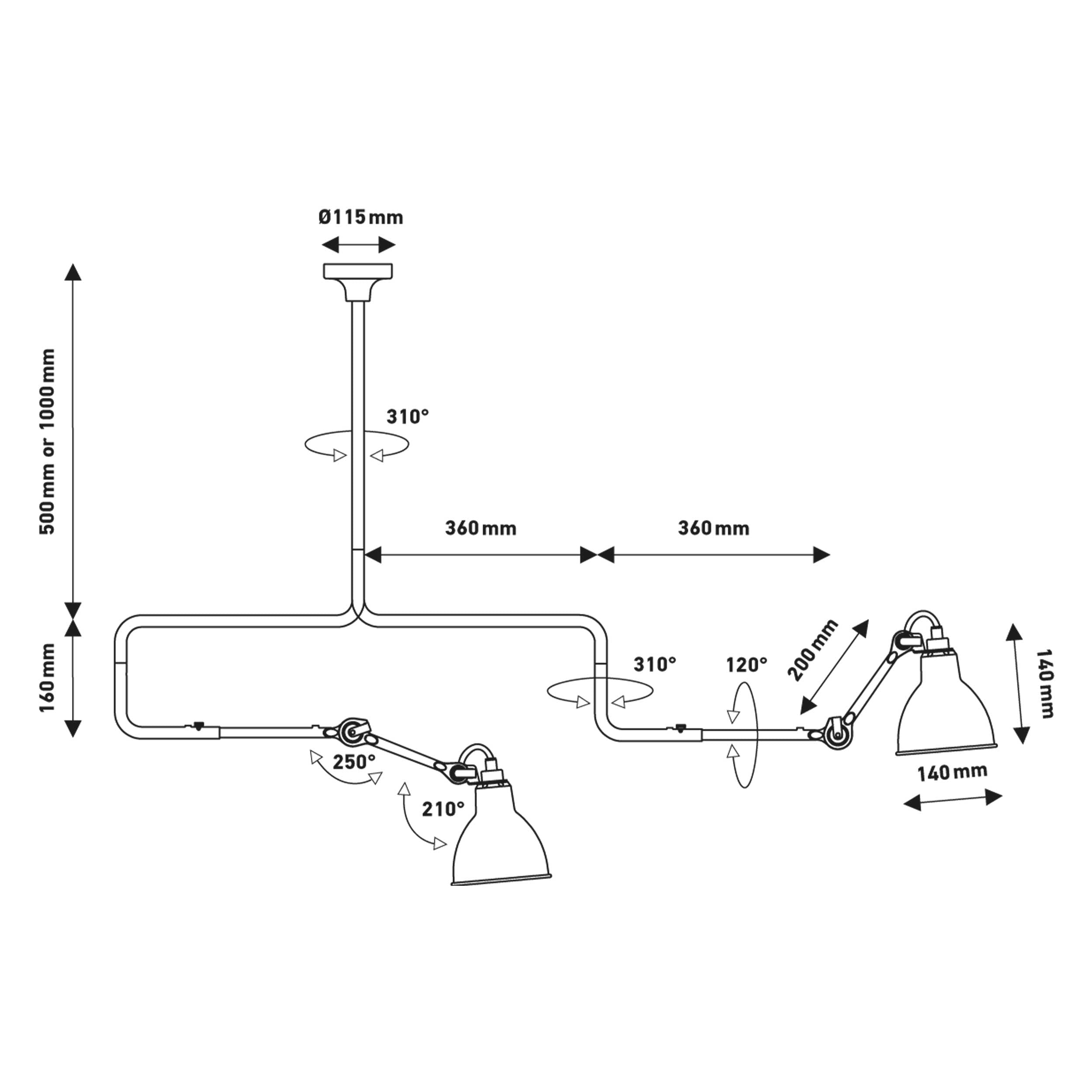 DCW éditions stropna svjetiljka Lampe Gras N°312 E14