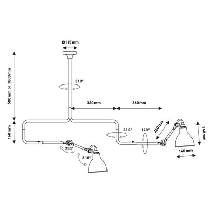 DCW éditions stropna svjetiljka Lampe Gras N°312 E14