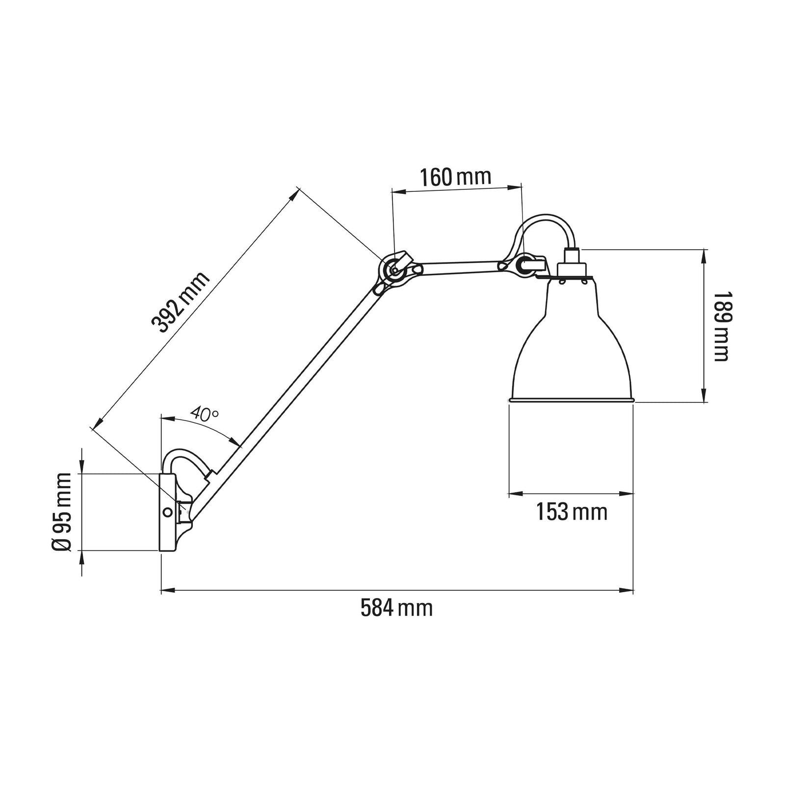 DCW éditions Lampe Gras br. 122 E27 zidna svjetiljka