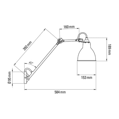 DCW éditions zidna svjetiljka Lampe Gras N°122 E27