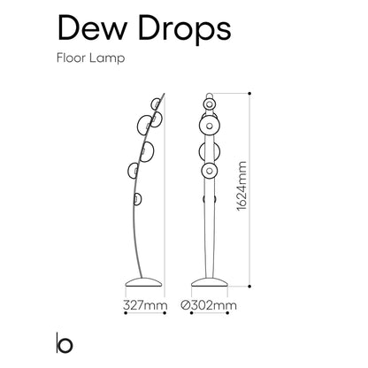 Bomma Dew Drops LED skleněné stojací svítidlo z veganské kůže