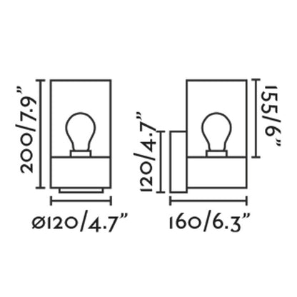 Faro Kila E27 vanjska zidna svjetiljka IP65