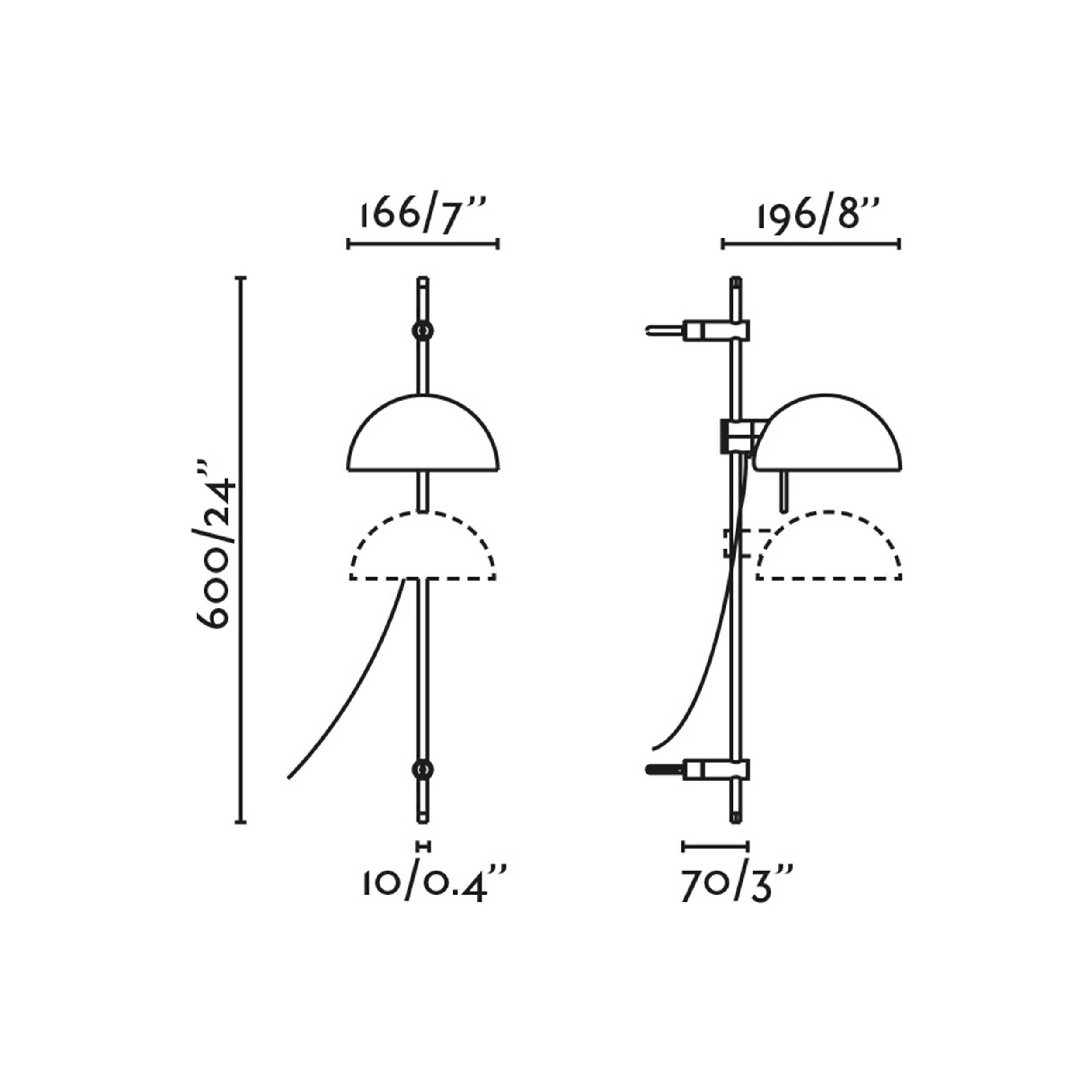 Zidna svjetiljka Faro Matilda E14 s podesivom rukom