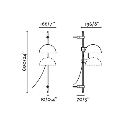 Zidna svjetiljka Faro Matilda E14 s podesivom rukom