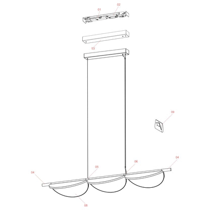 Flos Almendra LED lineární závěsné svítidlo